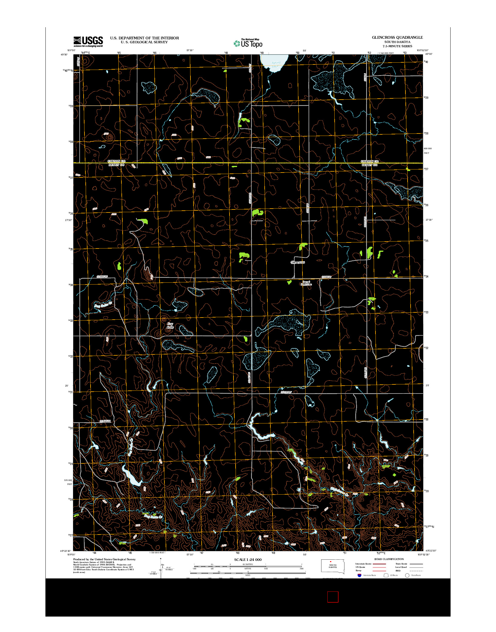 USGS US TOPO 7.5-MINUTE MAP FOR GLENCROSS, SD 2012