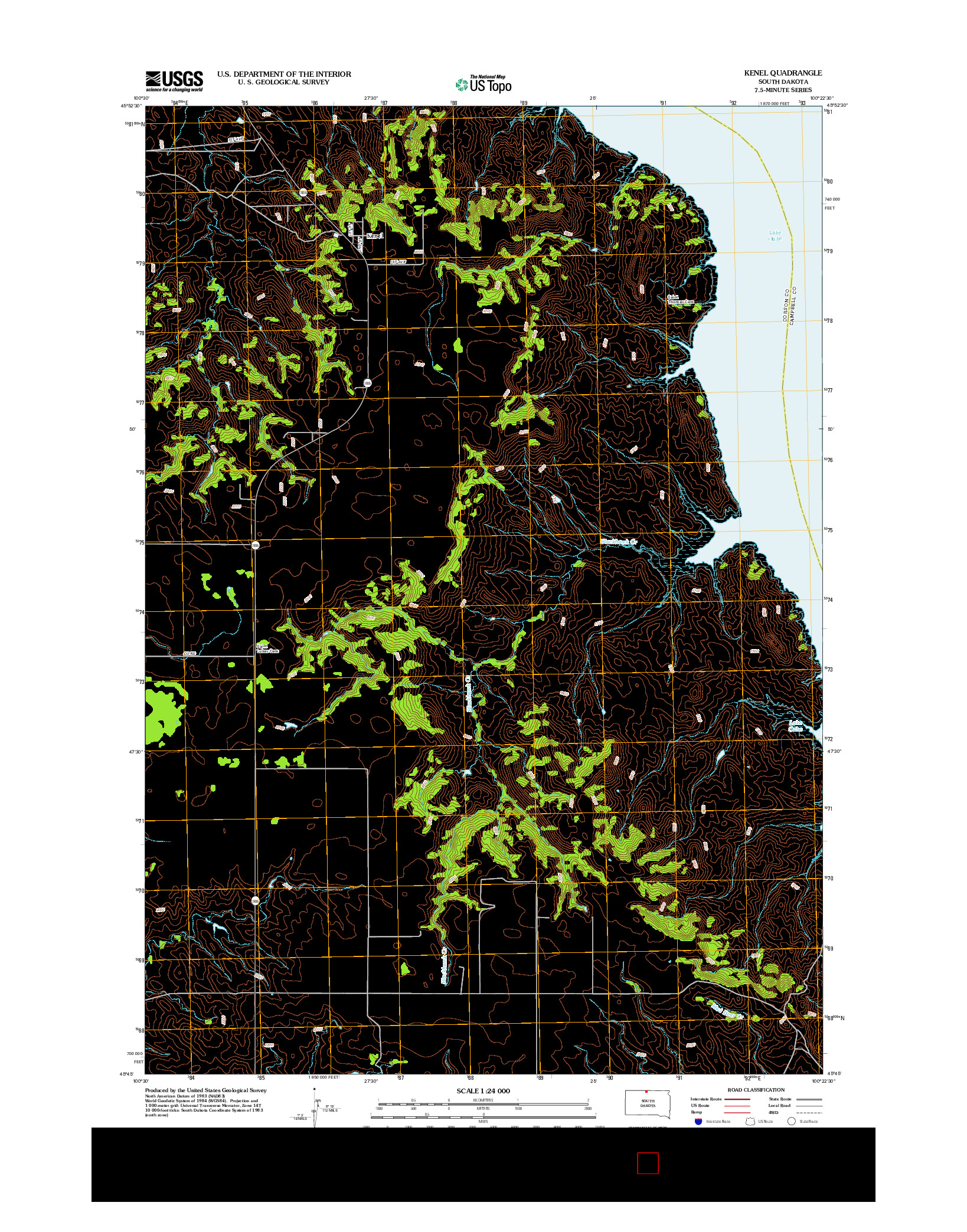 USGS US TOPO 7.5-MINUTE MAP FOR KENEL, SD 2012