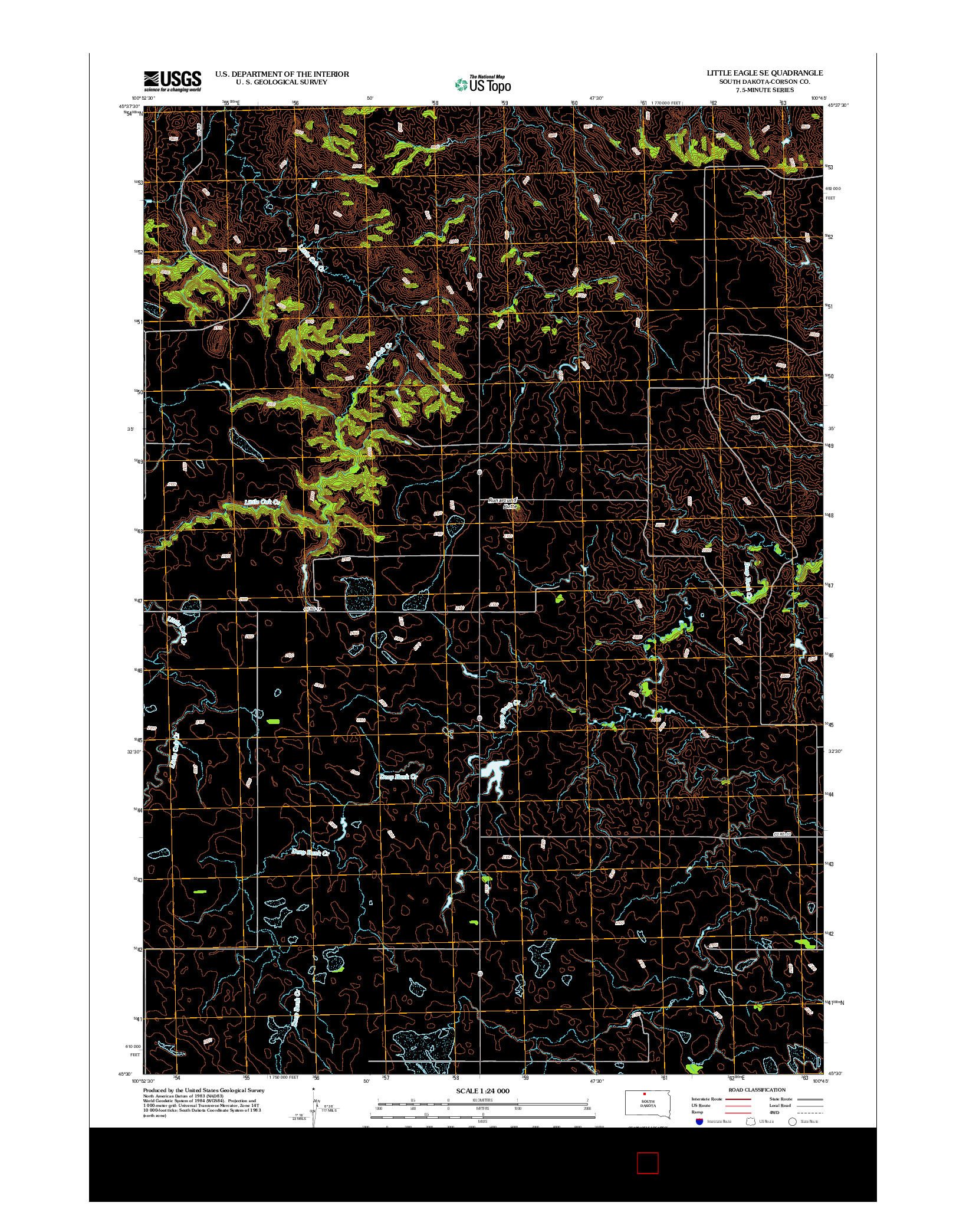 USGS US TOPO 7.5-MINUTE MAP FOR LITTLE EAGLE SE, SD 2012
