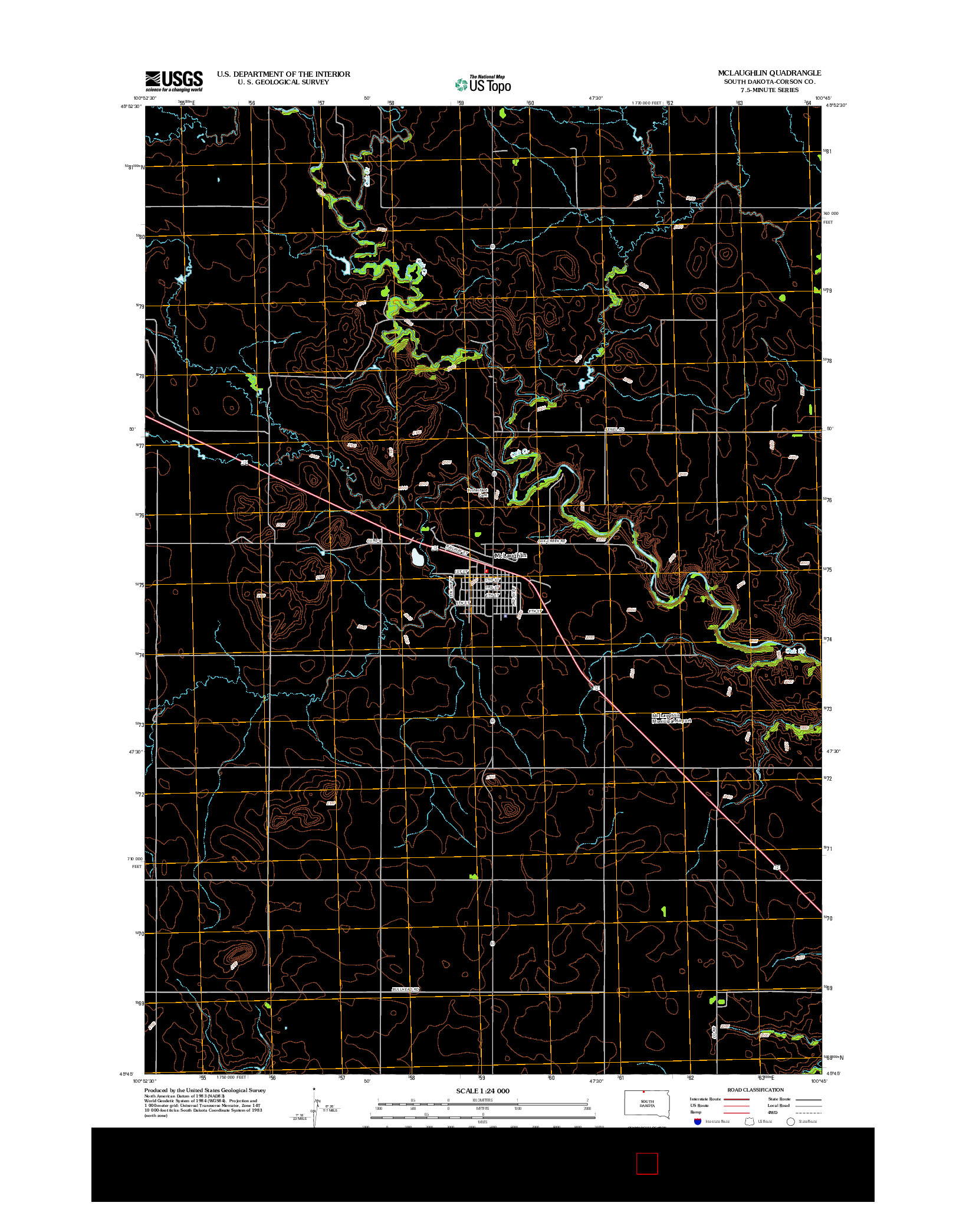 USGS US TOPO 7.5-MINUTE MAP FOR MCLAUGHLIN, SD 2012