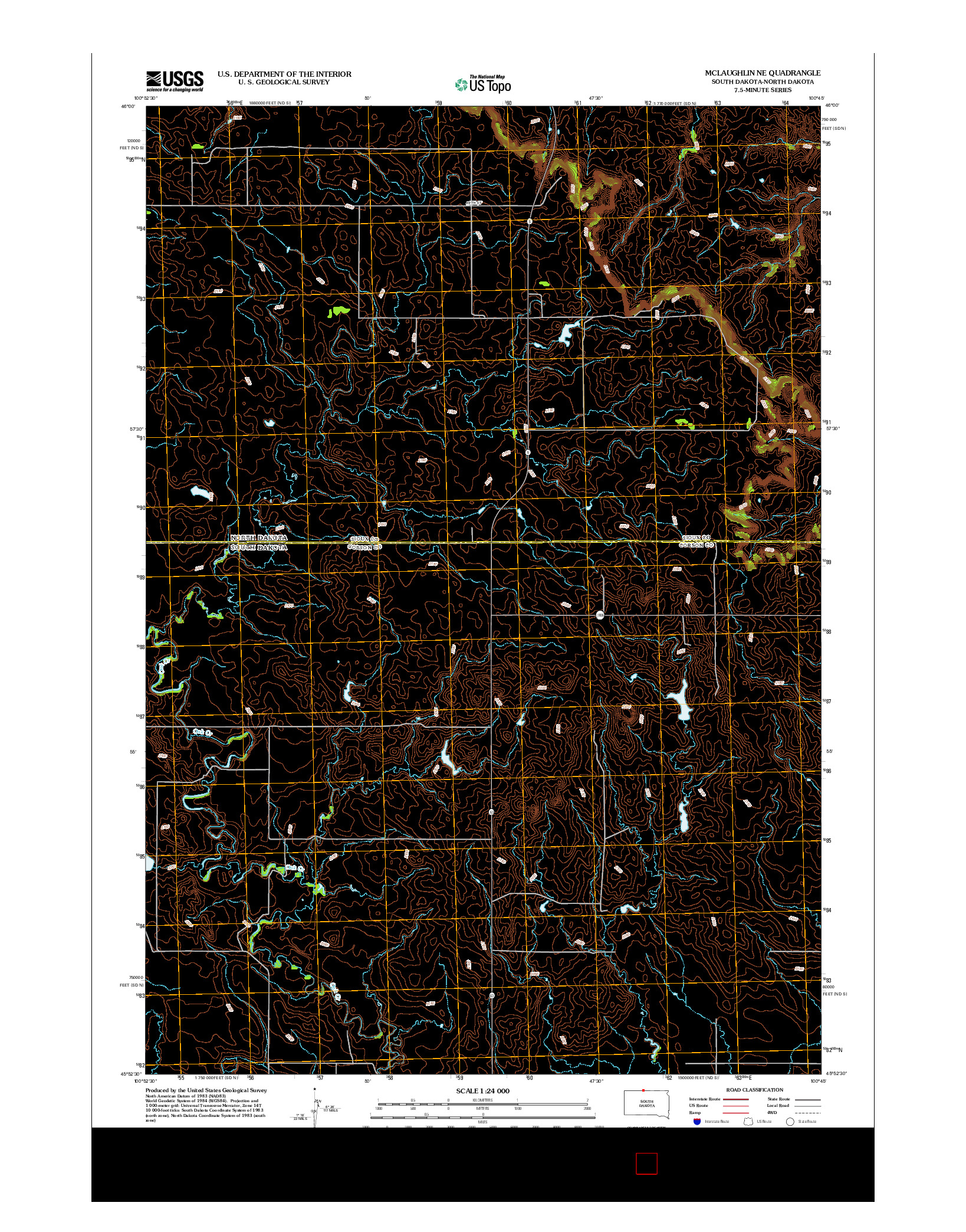 USGS US TOPO 7.5-MINUTE MAP FOR MCLAUGHLIN NE, SD-ND 2012