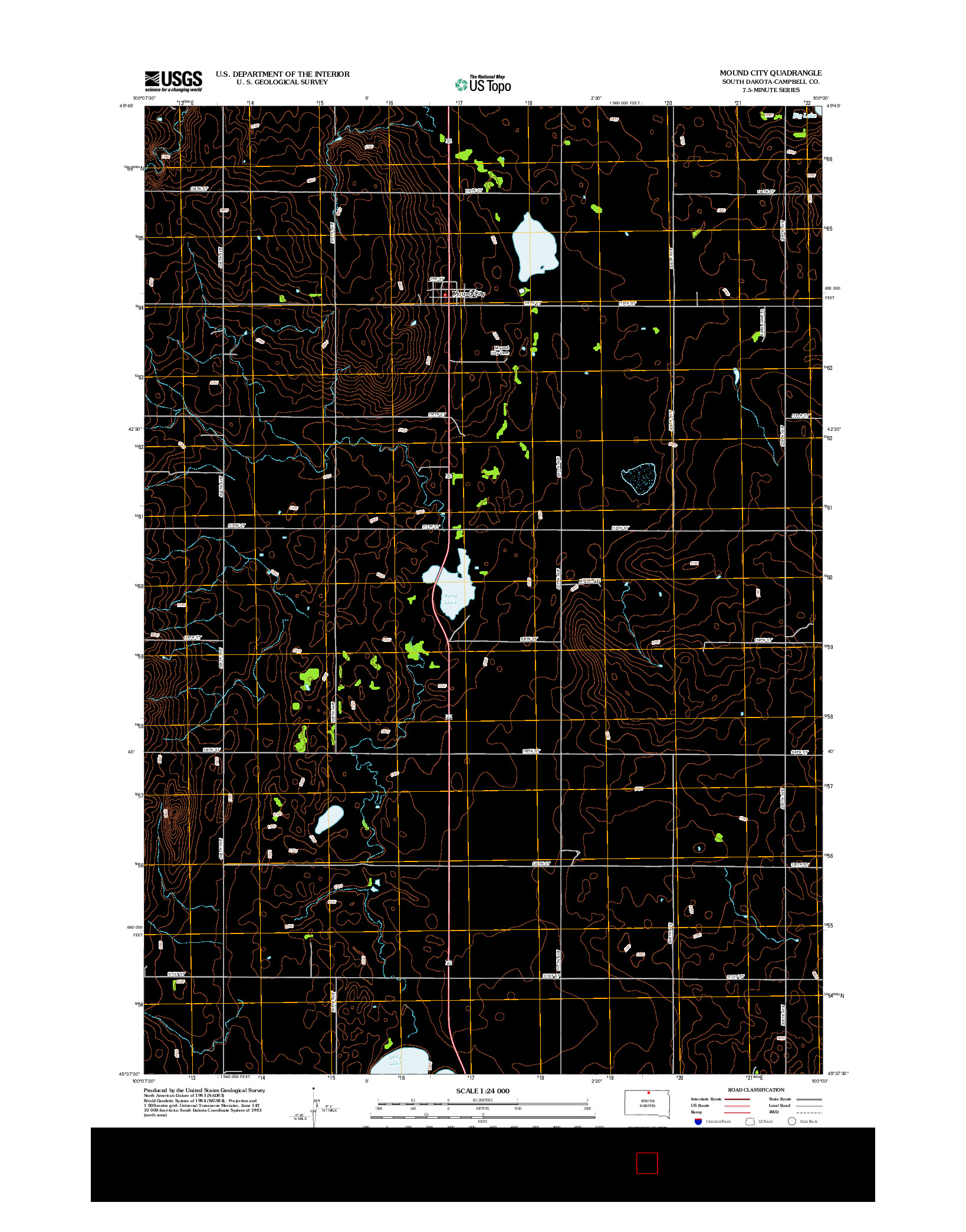 USGS US TOPO 7.5-MINUTE MAP FOR MOUND CITY, SD 2012