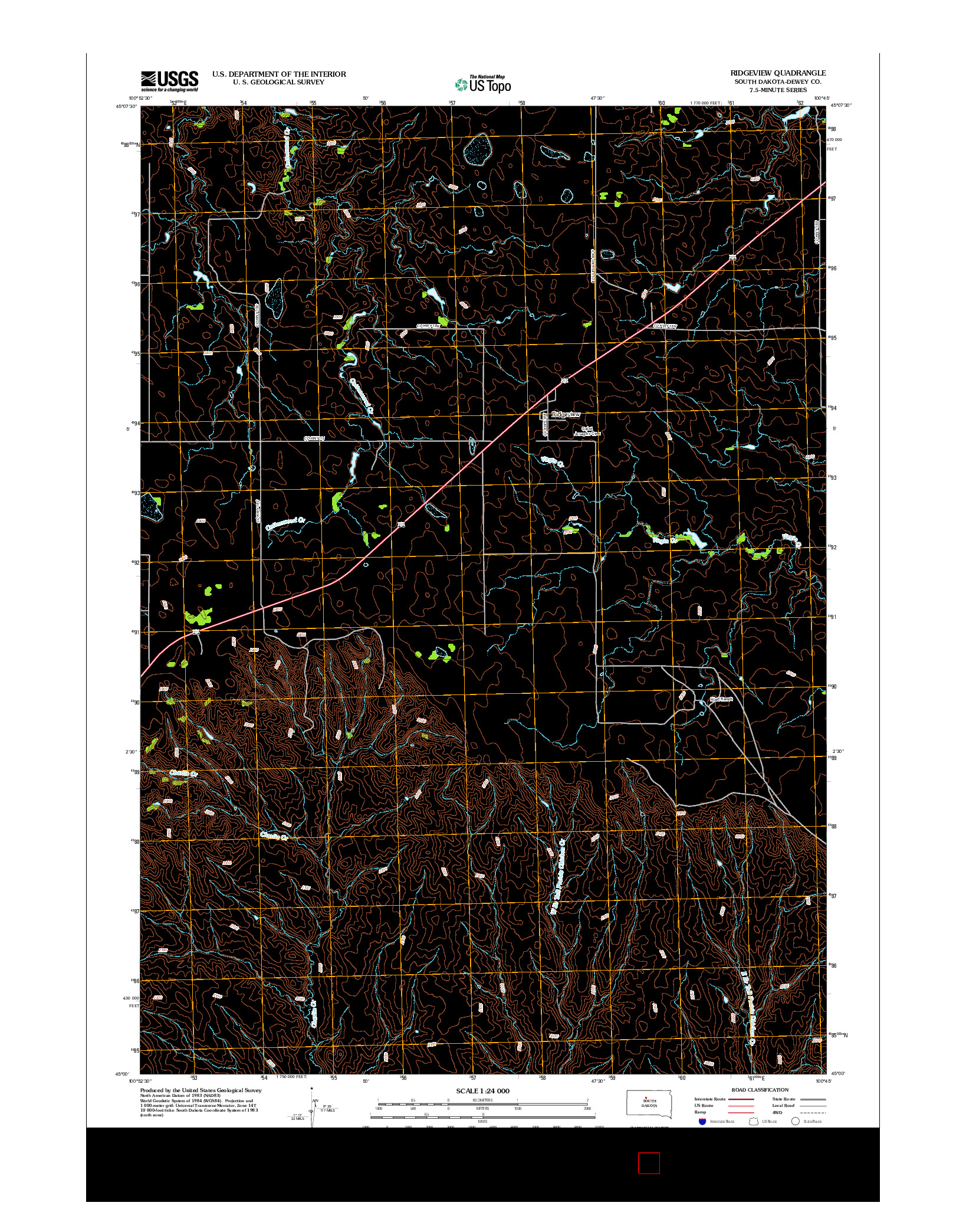 USGS US TOPO 7.5-MINUTE MAP FOR RIDGEVIEW, SD 2012