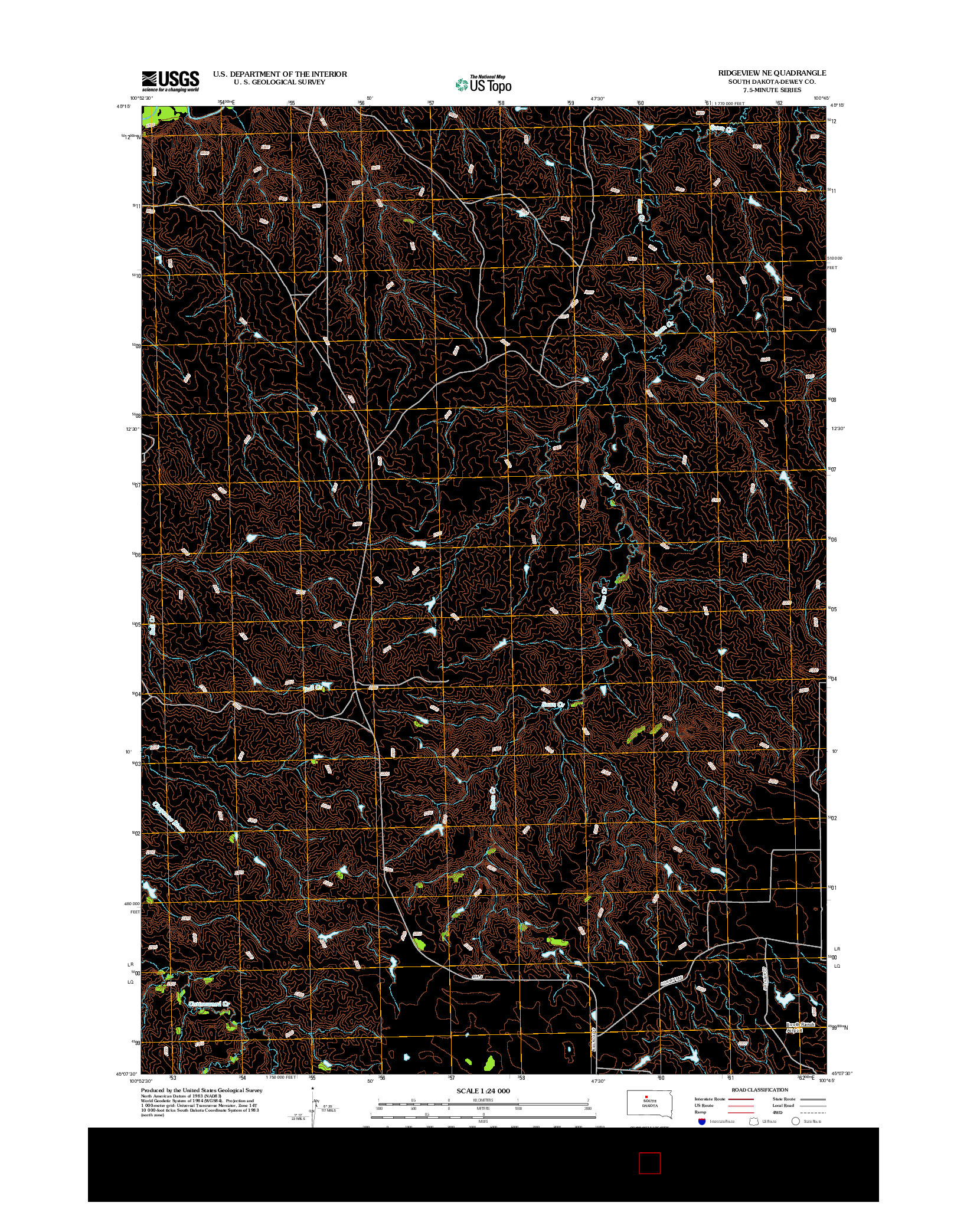 USGS US TOPO 7.5-MINUTE MAP FOR RIDGEVIEW NE, SD 2012
