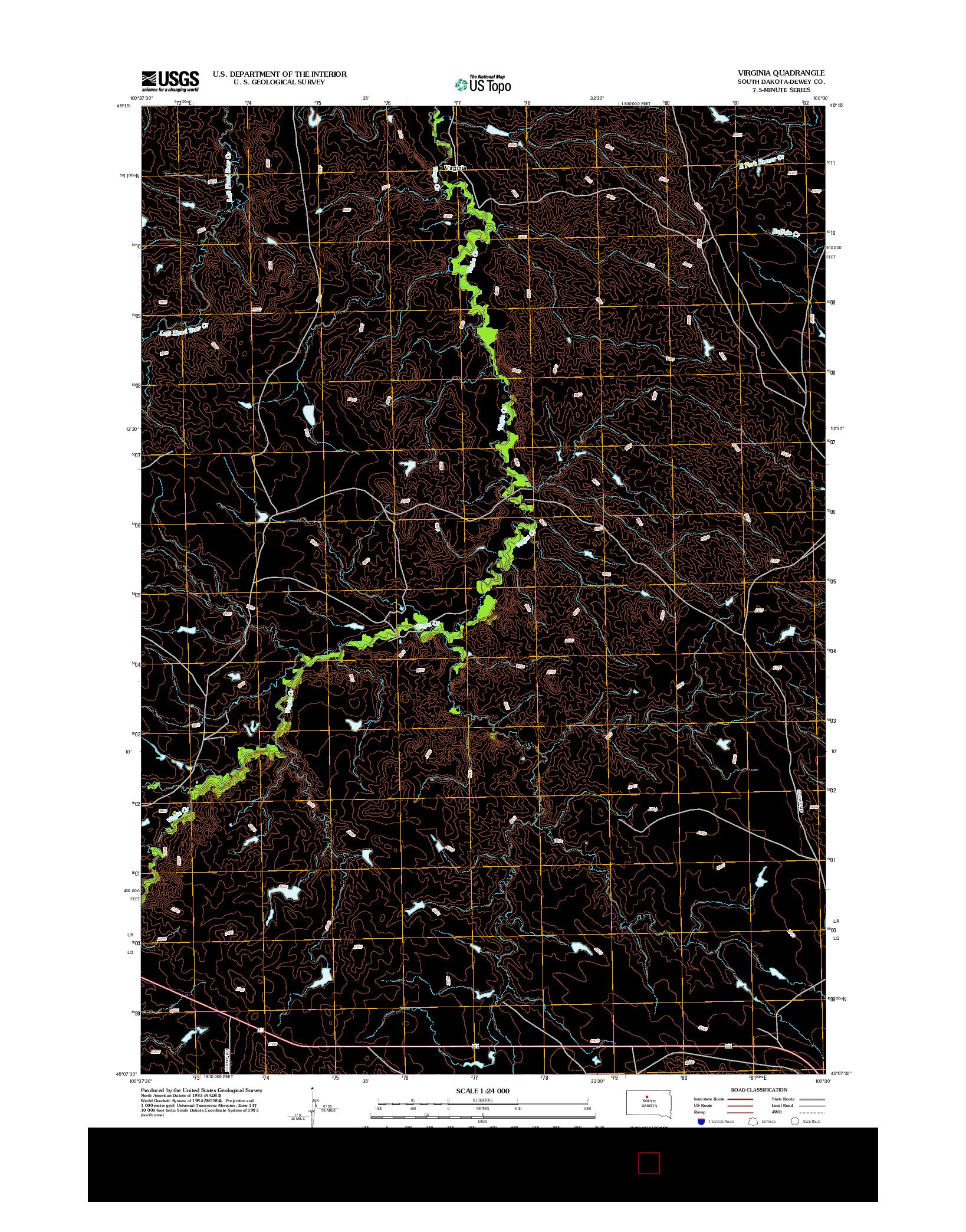 USGS US TOPO 7.5-MINUTE MAP FOR VIRGINIA, SD 2012