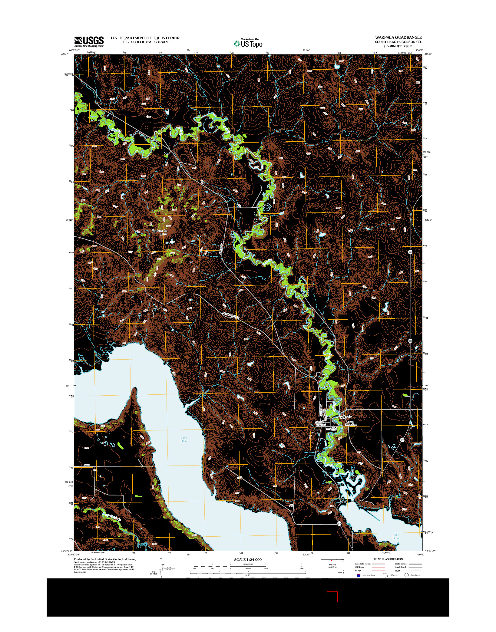 USGS US TOPO 7.5-MINUTE MAP FOR WAKPALA, SD 2012