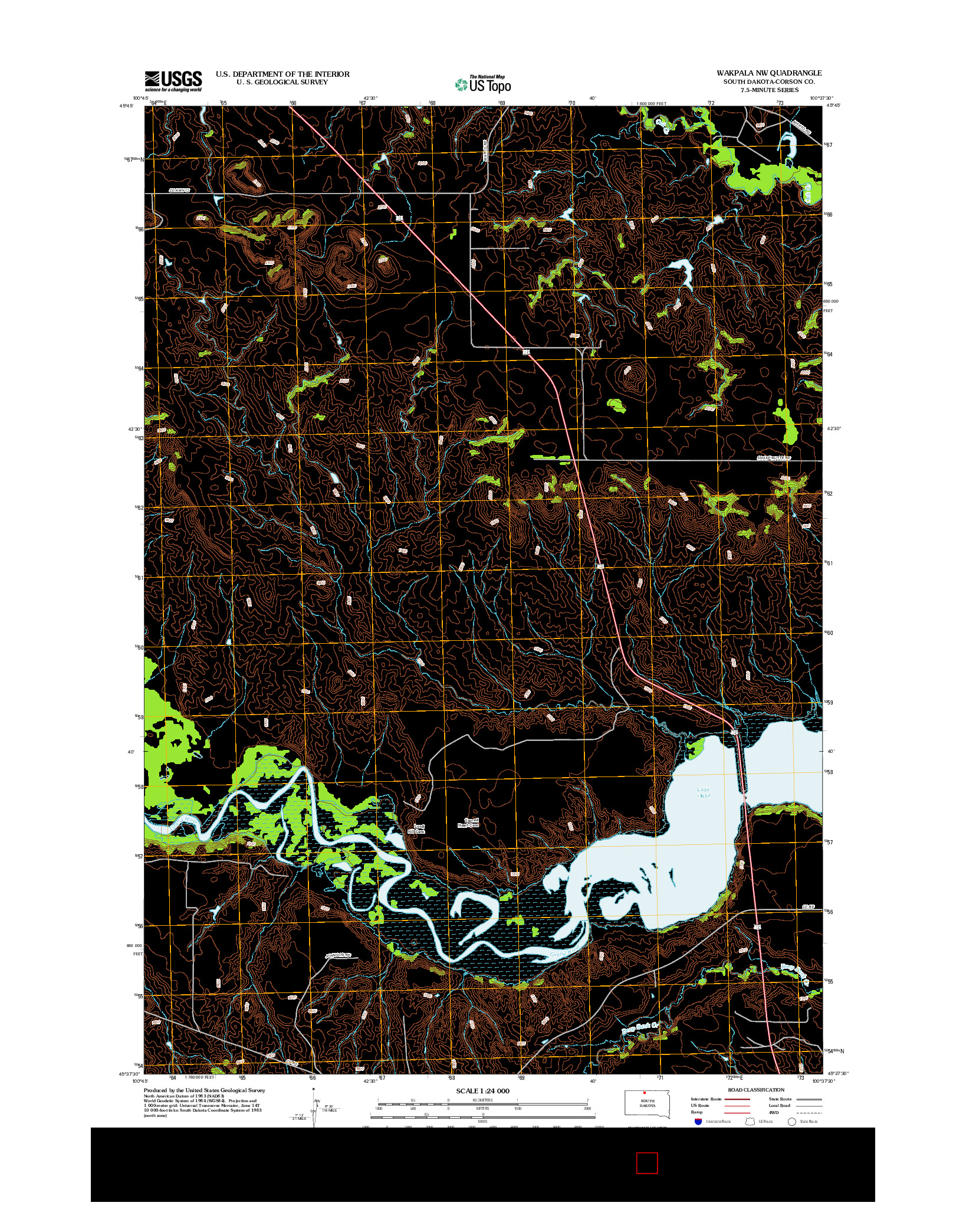 USGS US TOPO 7.5-MINUTE MAP FOR WAKPALA NW, SD 2012