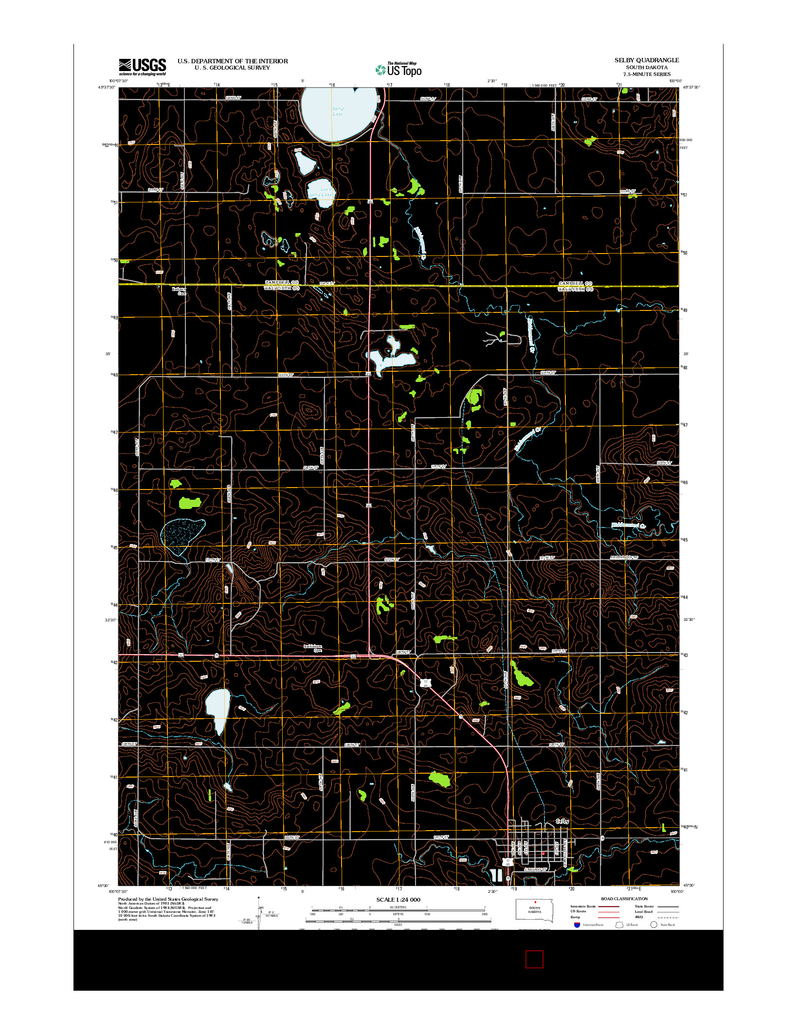 USGS US TOPO 7.5-MINUTE MAP FOR SELBY, SD 2012