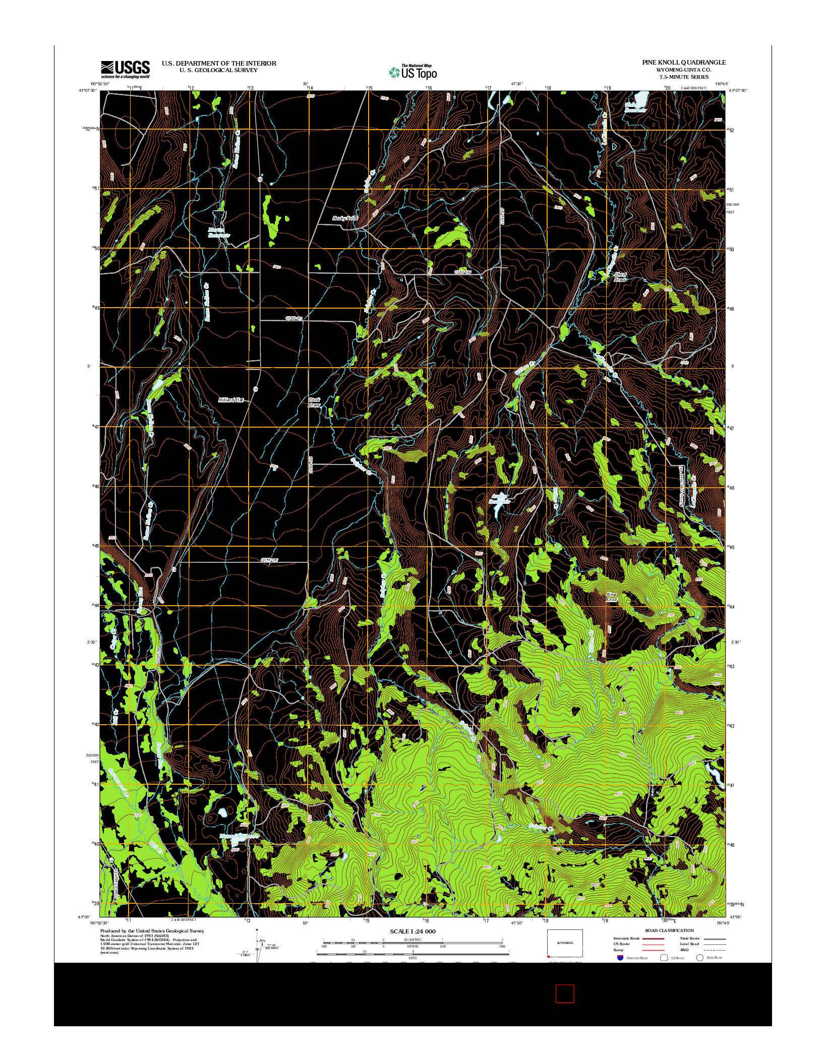 USGS US TOPO 7.5-MINUTE MAP FOR PINE KNOLL, WY 2012