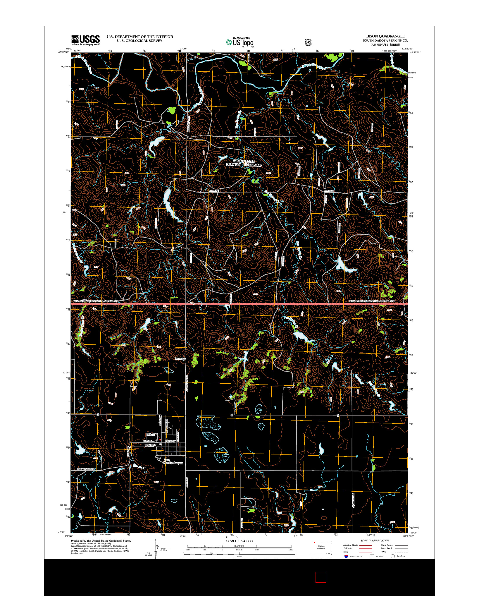 USGS US TOPO 7.5-MINUTE MAP FOR BISON, SD 2012