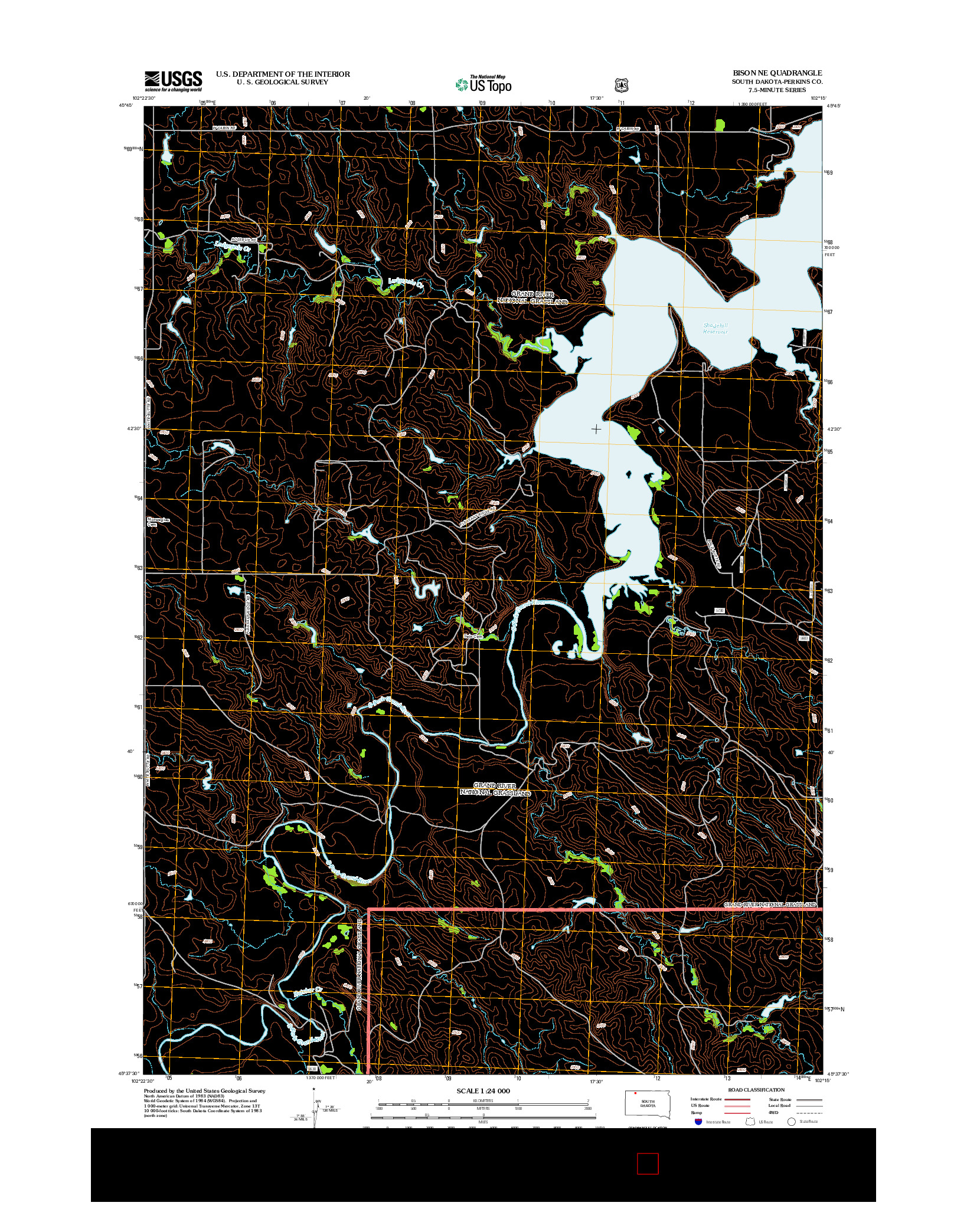 USGS US TOPO 7.5-MINUTE MAP FOR BISON NE, SD 2012