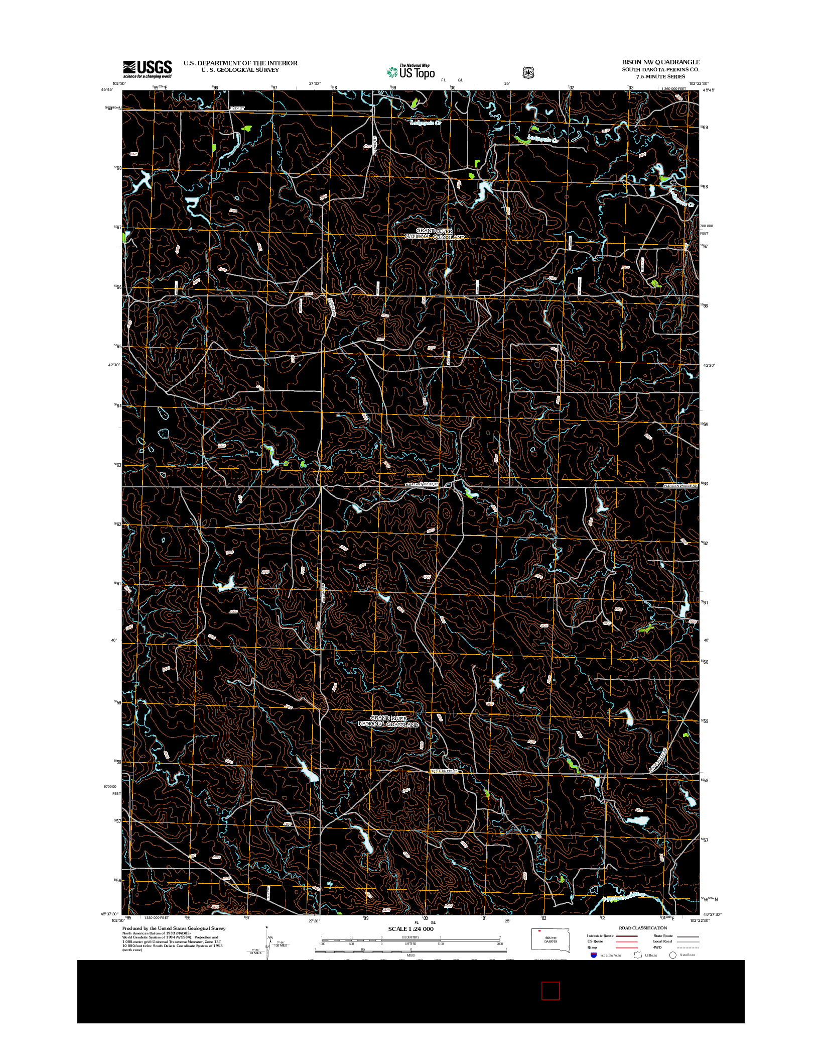 USGS US TOPO 7.5-MINUTE MAP FOR BISON NW, SD 2012