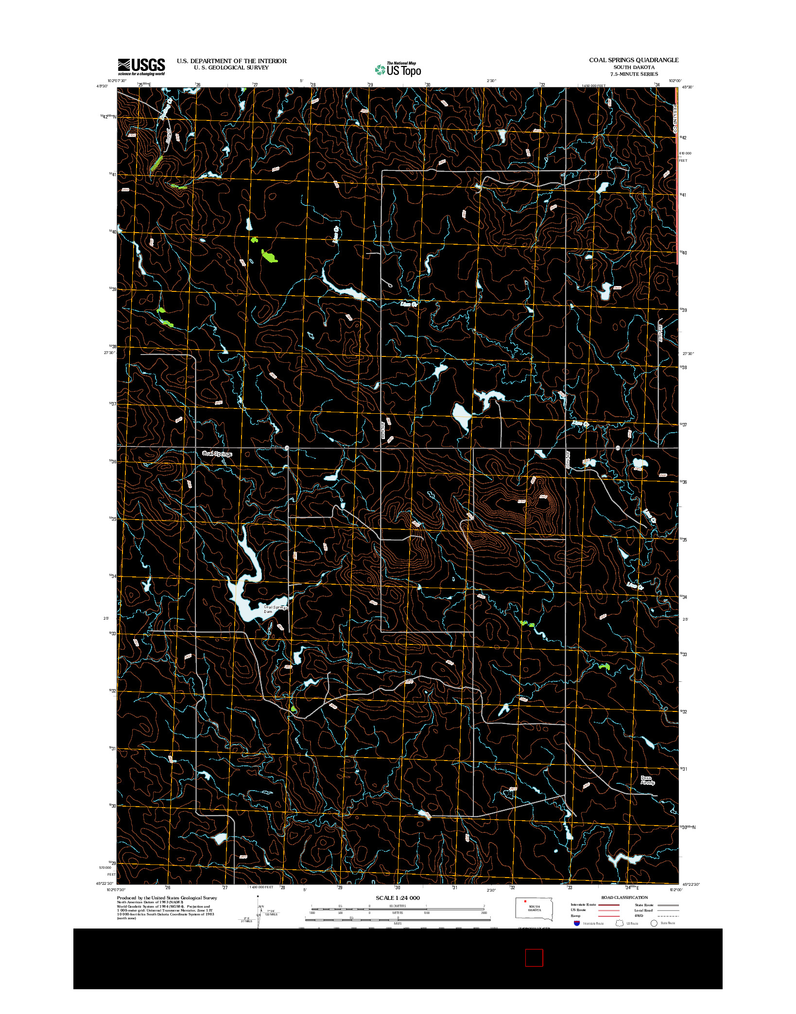 USGS US TOPO 7.5-MINUTE MAP FOR COAL SPRINGS, SD 2012