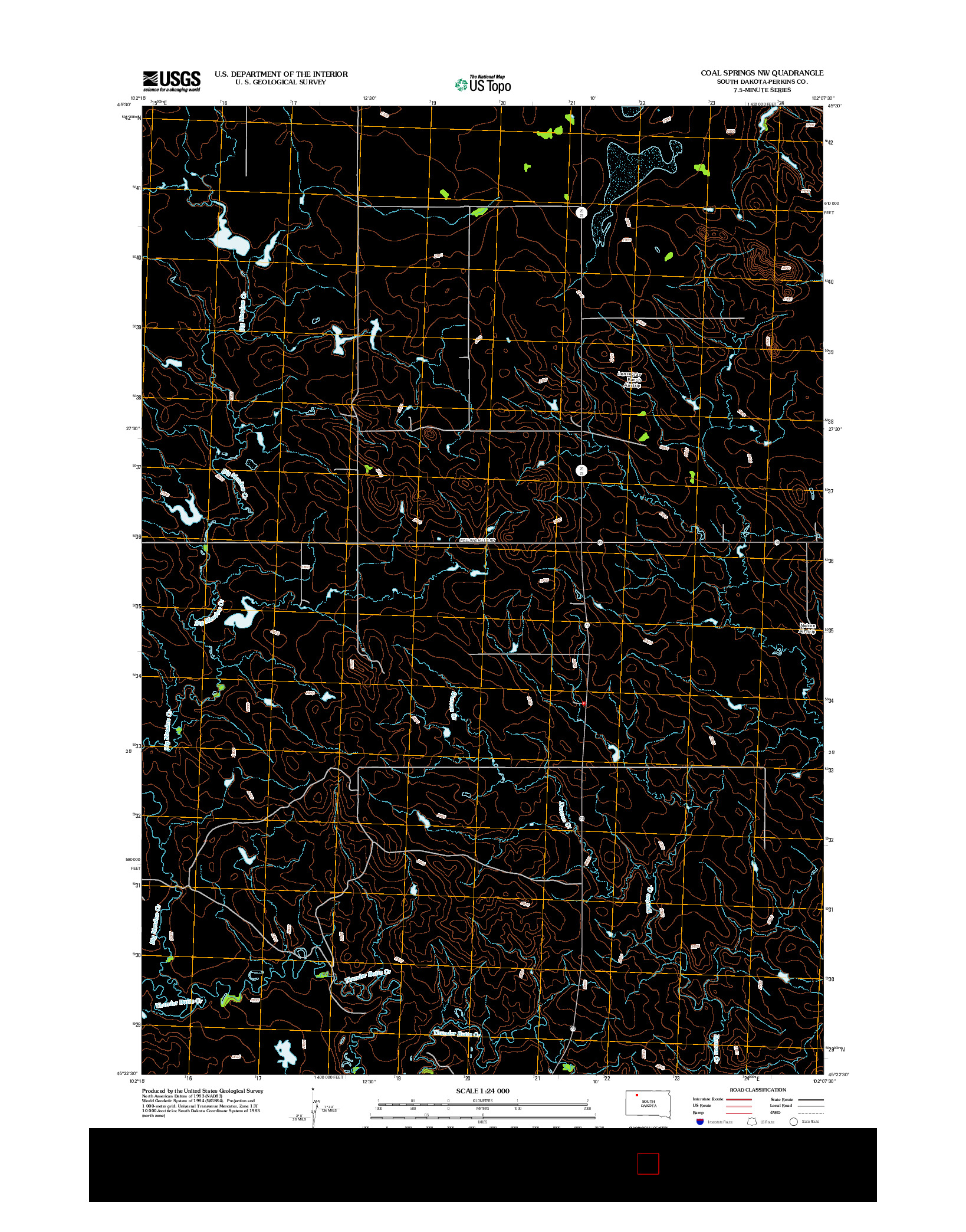 USGS US TOPO 7.5-MINUTE MAP FOR COAL SPRINGS NW, SD 2012