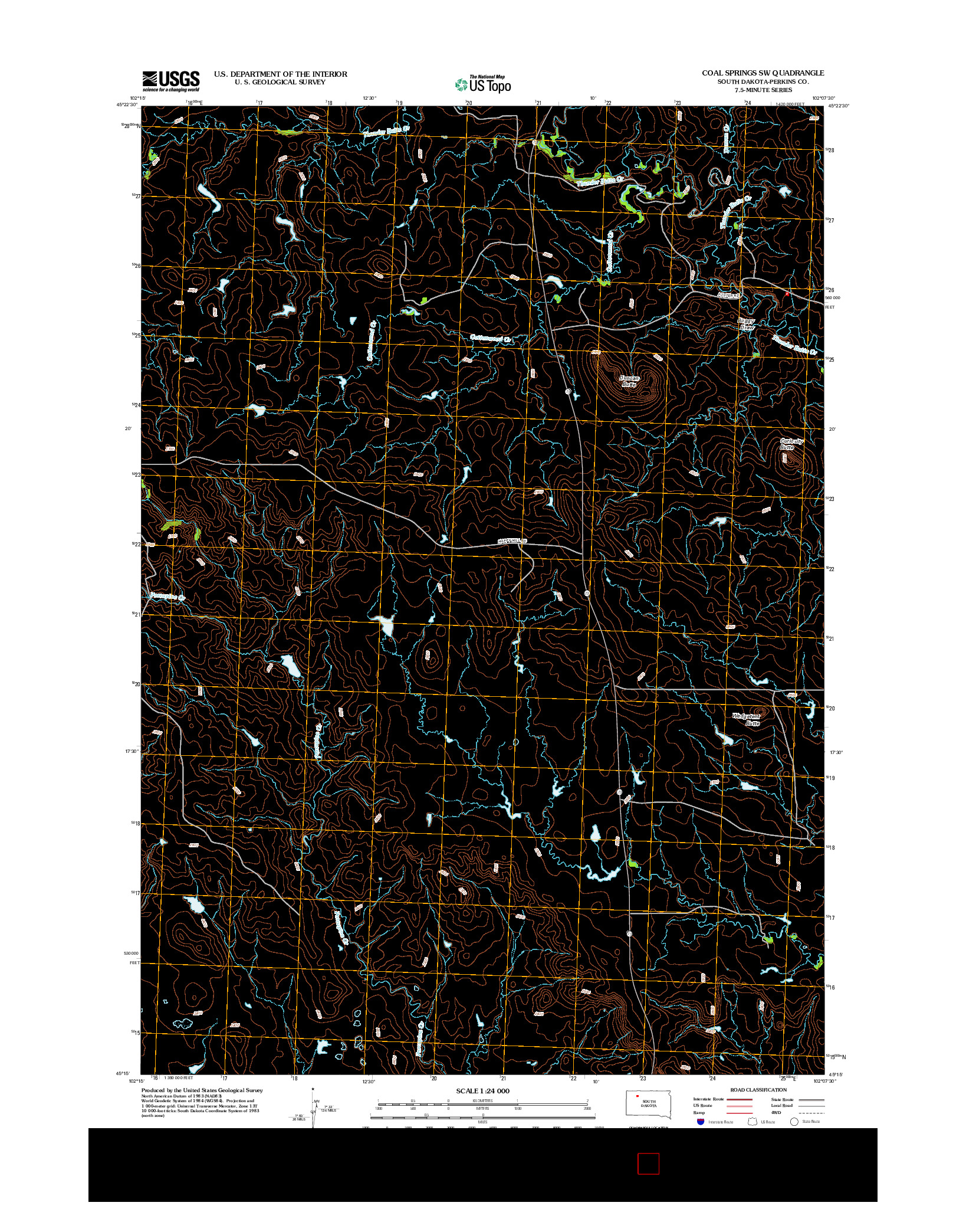 USGS US TOPO 7.5-MINUTE MAP FOR COAL SPRINGS SW, SD 2012