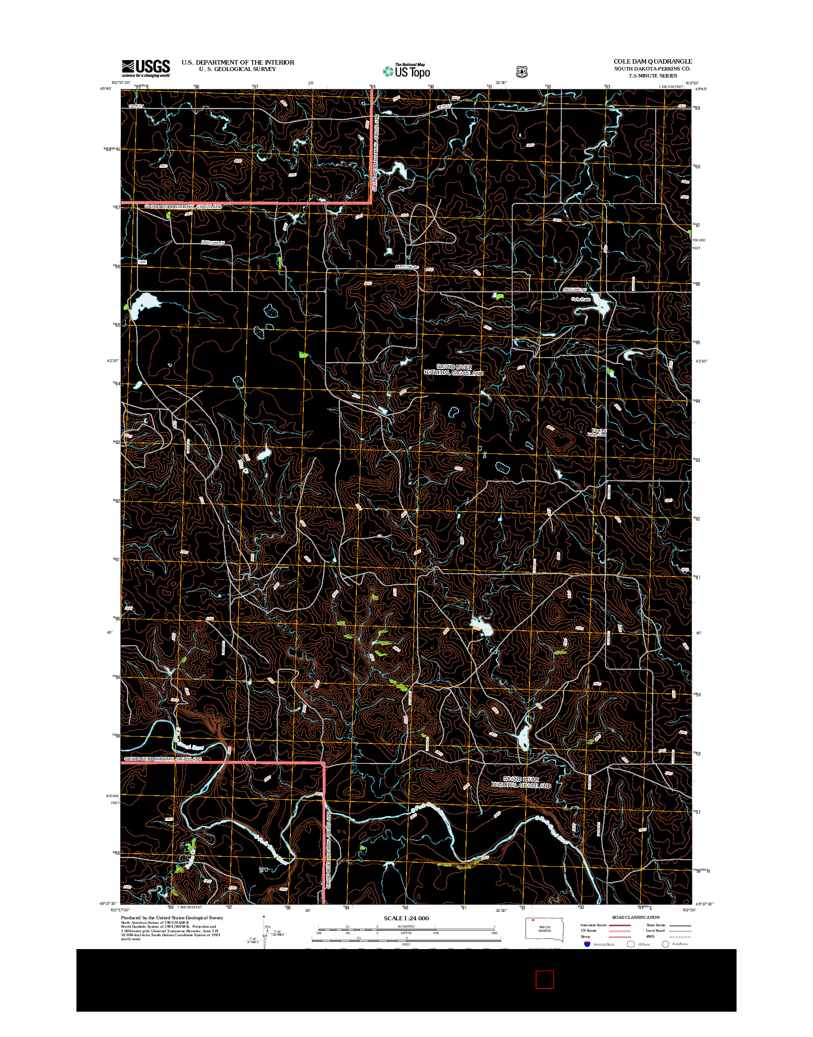 USGS US TOPO 7.5-MINUTE MAP FOR COLE DAM, SD 2012