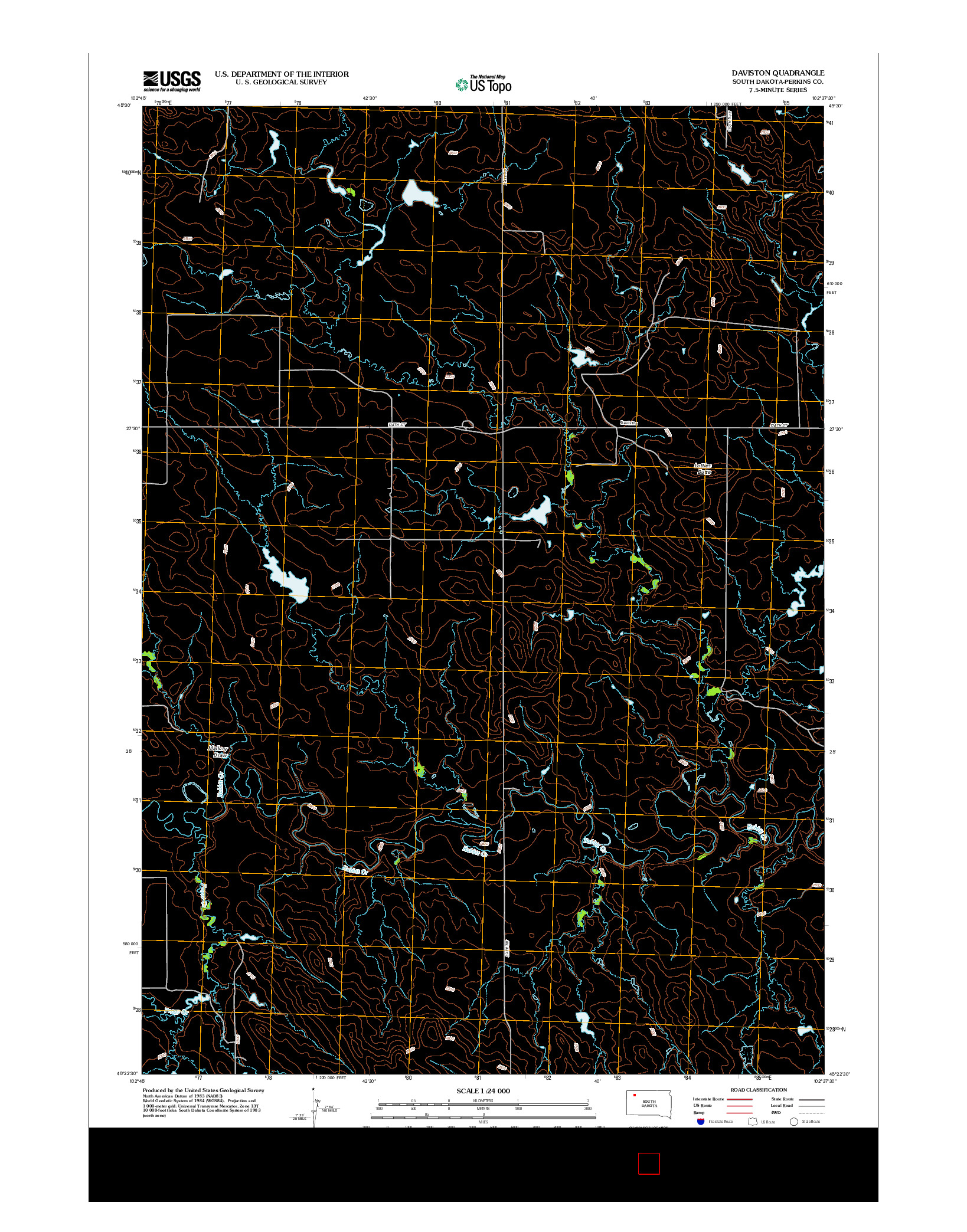 USGS US TOPO 7.5-MINUTE MAP FOR DAVISTON, SD 2012