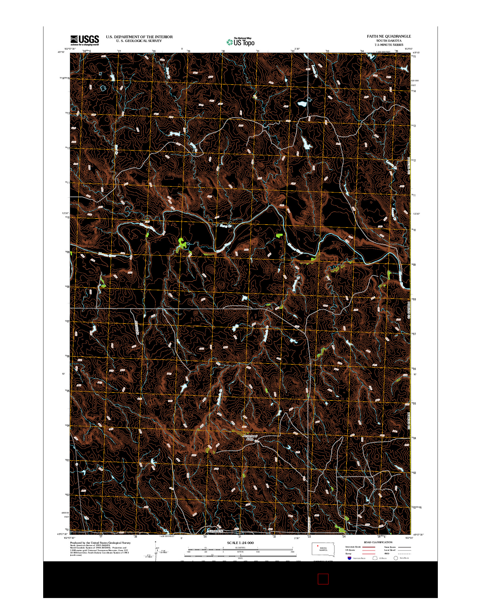 USGS US TOPO 7.5-MINUTE MAP FOR FAITH NE, SD 2012