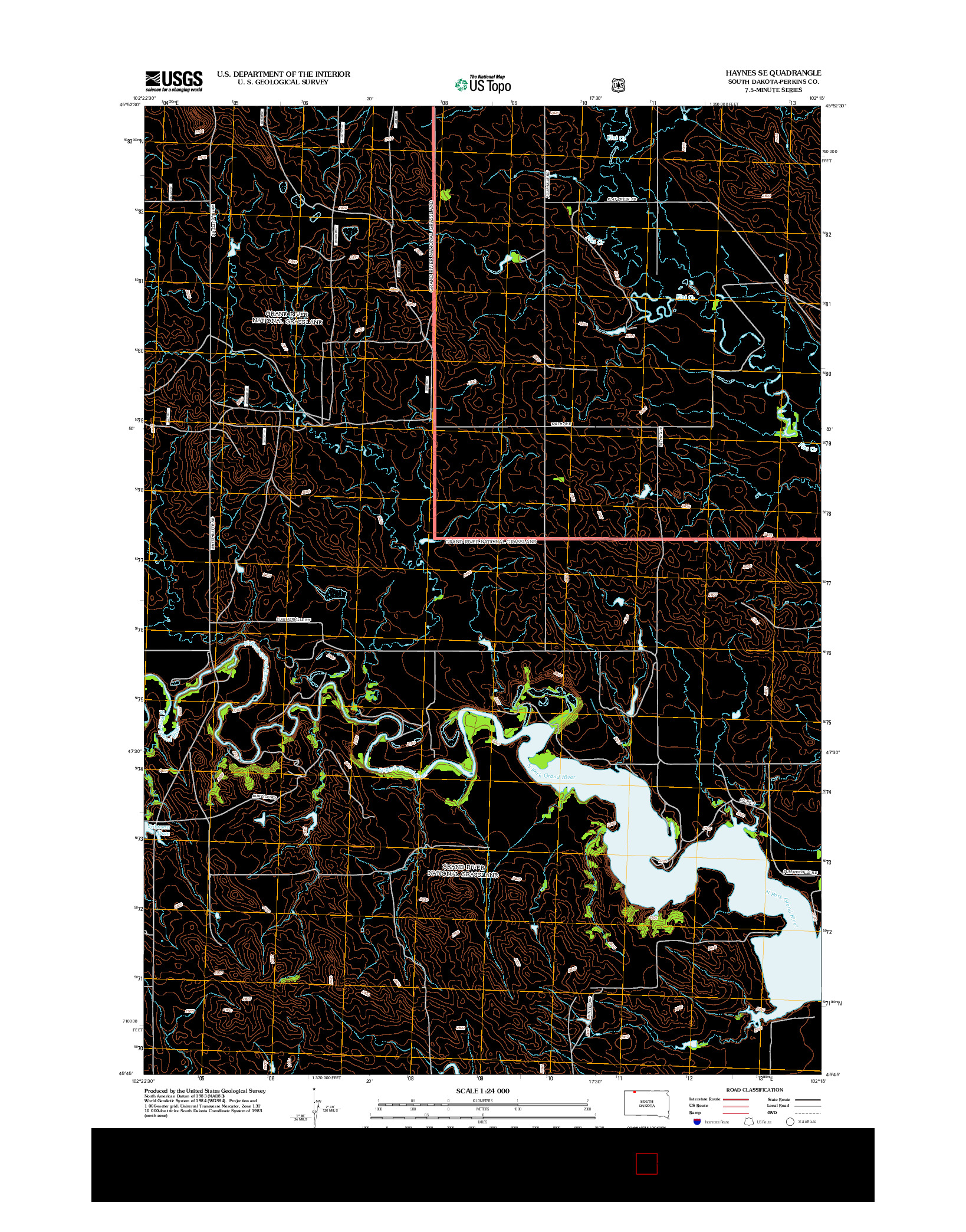 USGS US TOPO 7.5-MINUTE MAP FOR HAYNES SE, SD 2012