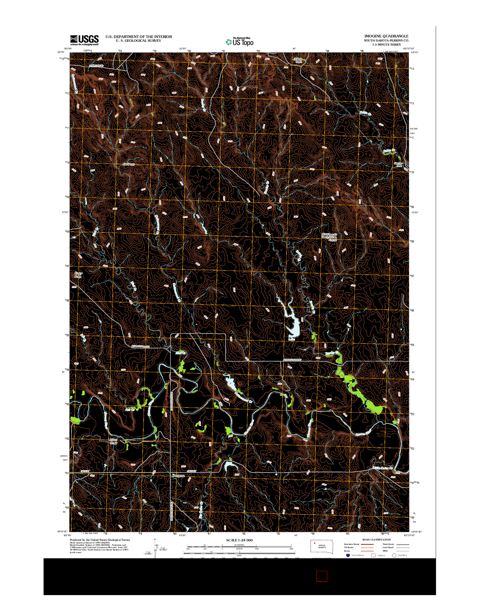 USGS US TOPO 7.5-MINUTE MAP FOR IMOGENE, SD 2012