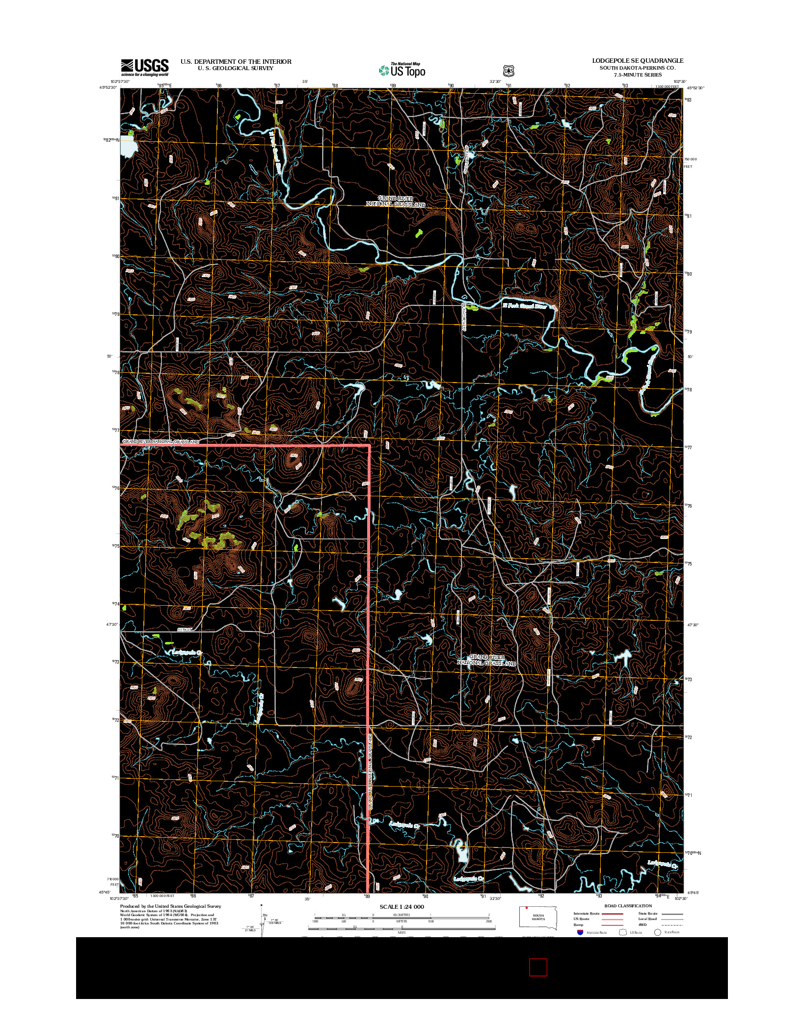 USGS US TOPO 7.5-MINUTE MAP FOR LODGEPOLE SE, SD 2012