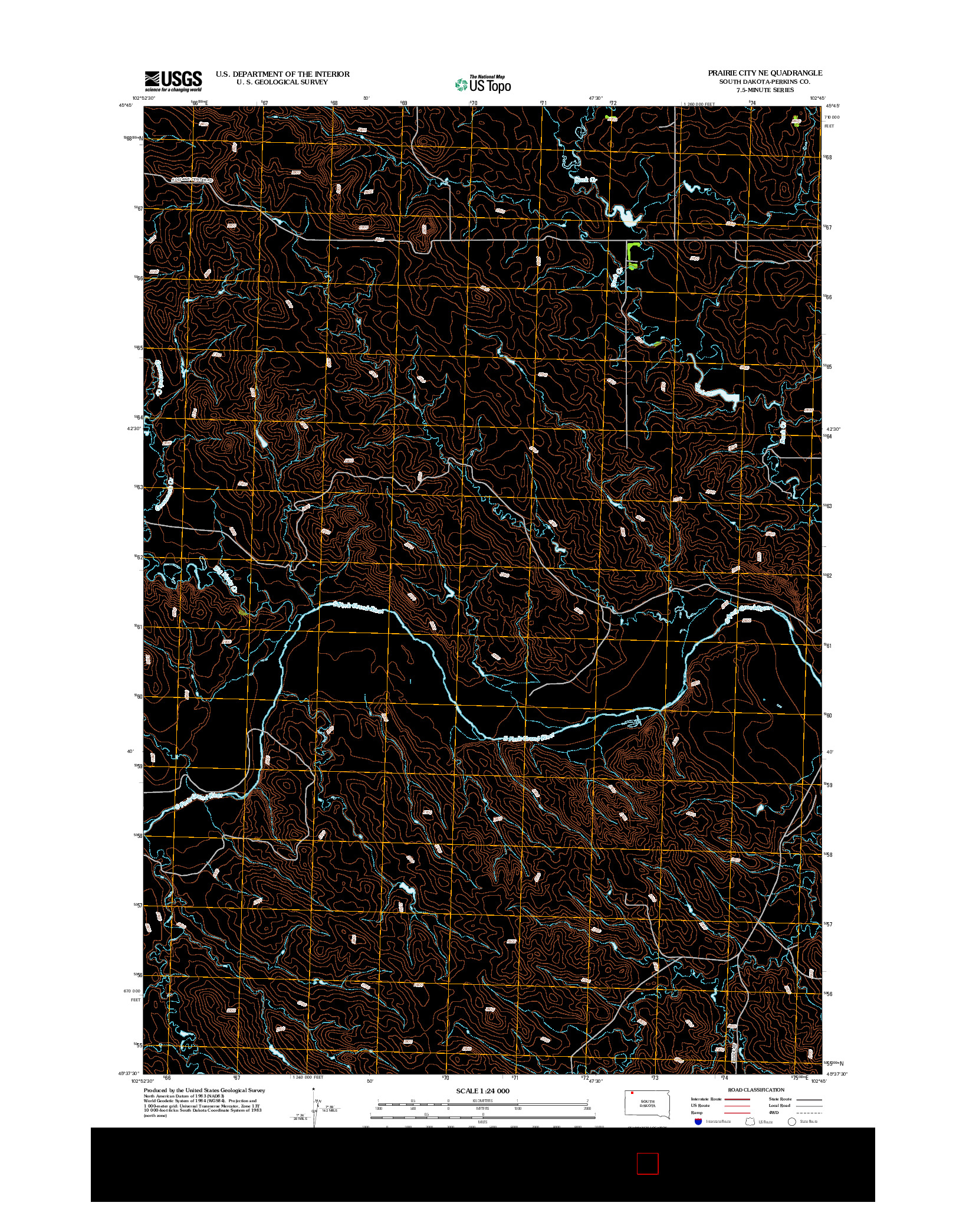 USGS US TOPO 7.5-MINUTE MAP FOR PRAIRIE CITY NE, SD 2012
