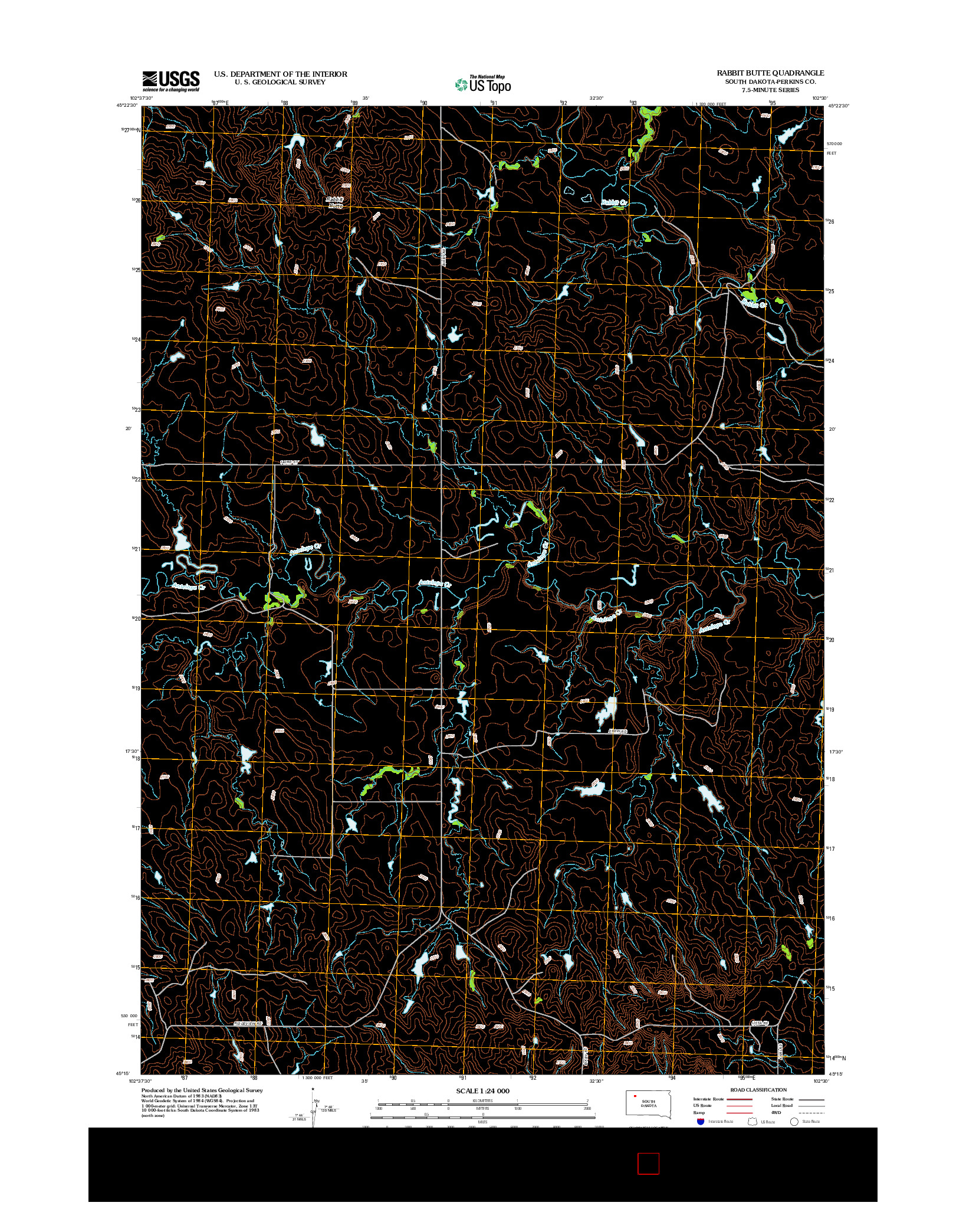 USGS US TOPO 7.5-MINUTE MAP FOR RABBIT BUTTE, SD 2012