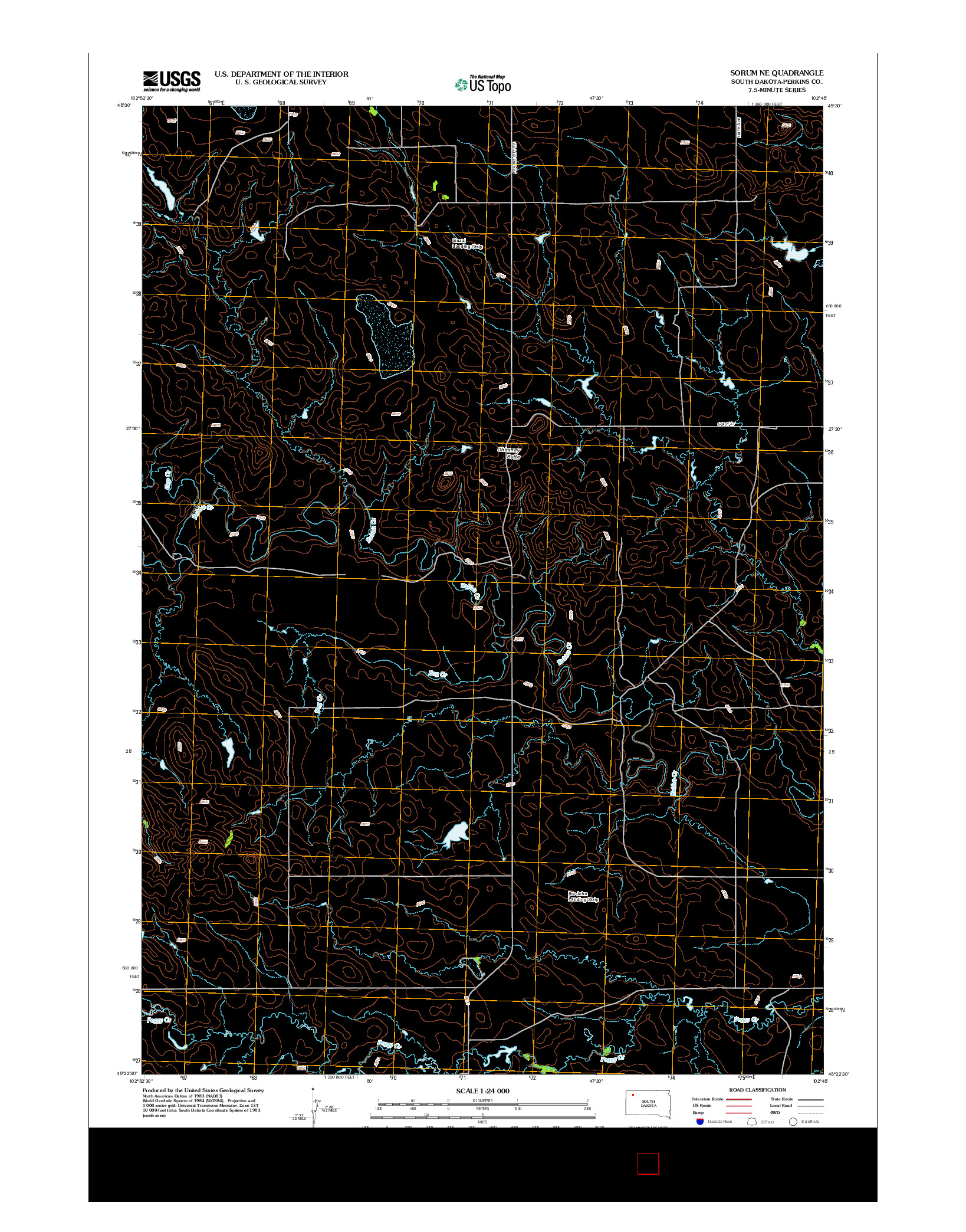USGS US TOPO 7.5-MINUTE MAP FOR SORUM NE, SD 2012