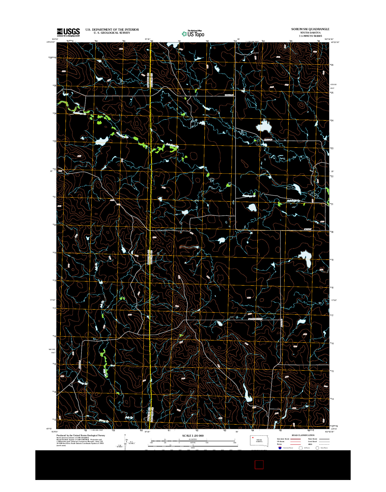 USGS US TOPO 7.5-MINUTE MAP FOR SORUM SW, SD 2012