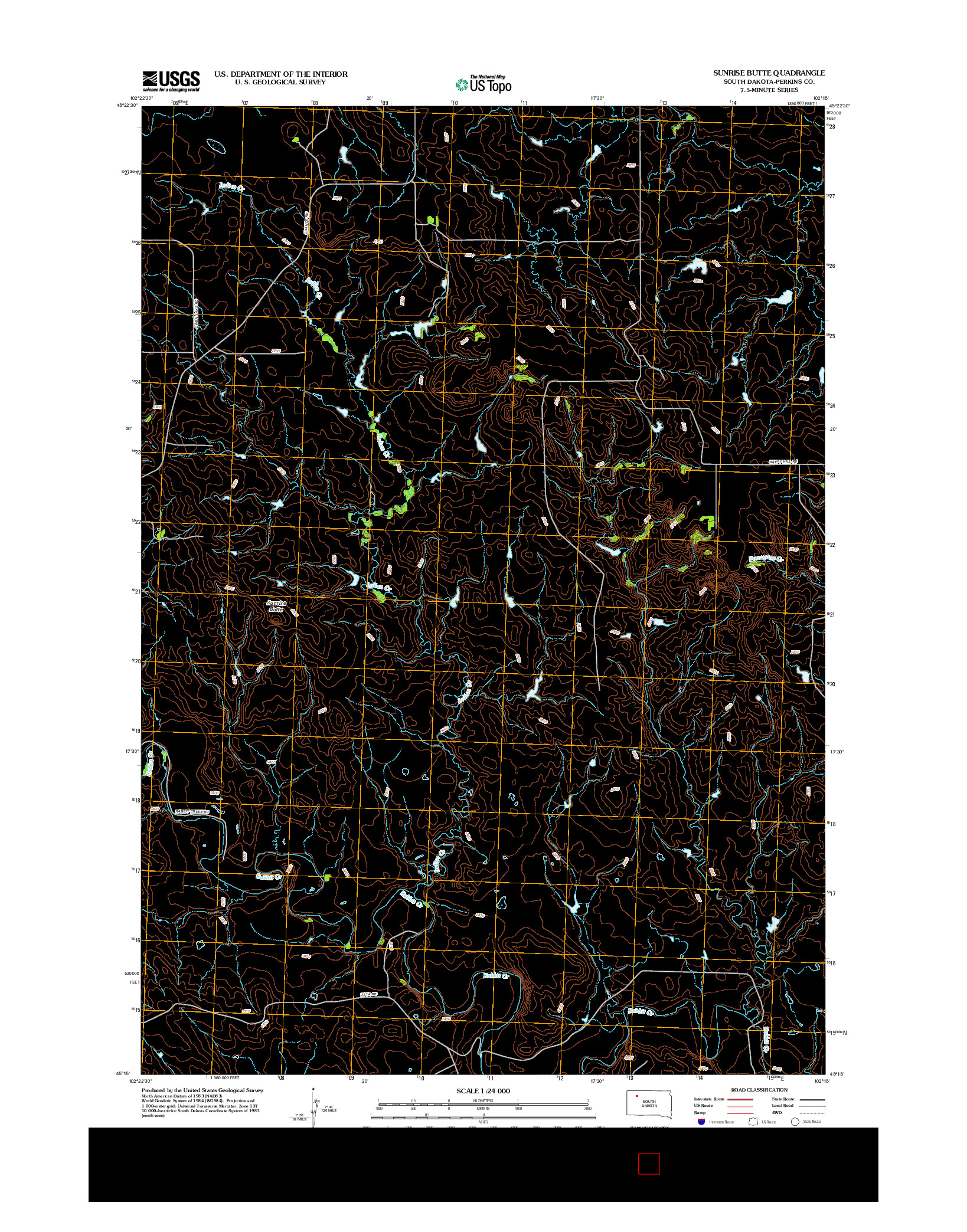 USGS US TOPO 7.5-MINUTE MAP FOR SUNRISE BUTTE, SD 2012