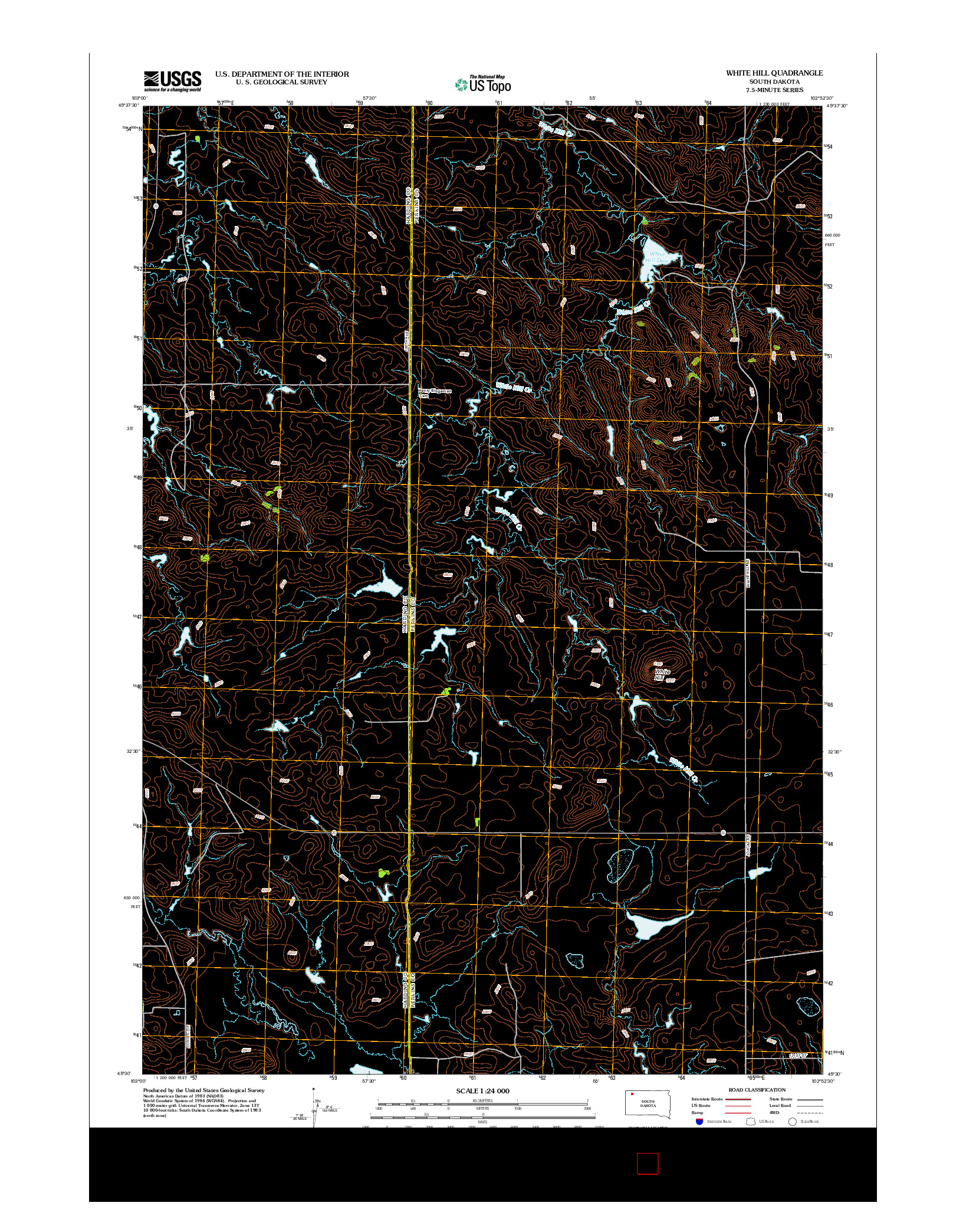 USGS US TOPO 7.5-MINUTE MAP FOR WHITE HILL, SD 2012