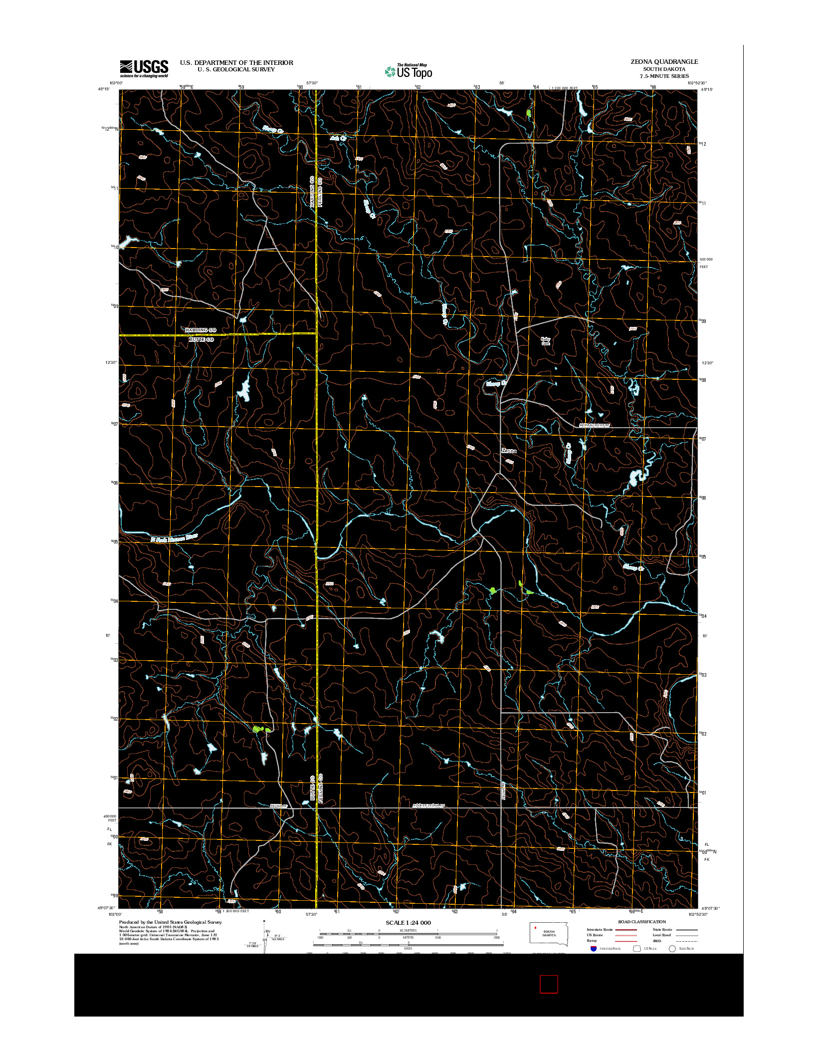 USGS US TOPO 7.5-MINUTE MAP FOR ZEONA, SD 2012