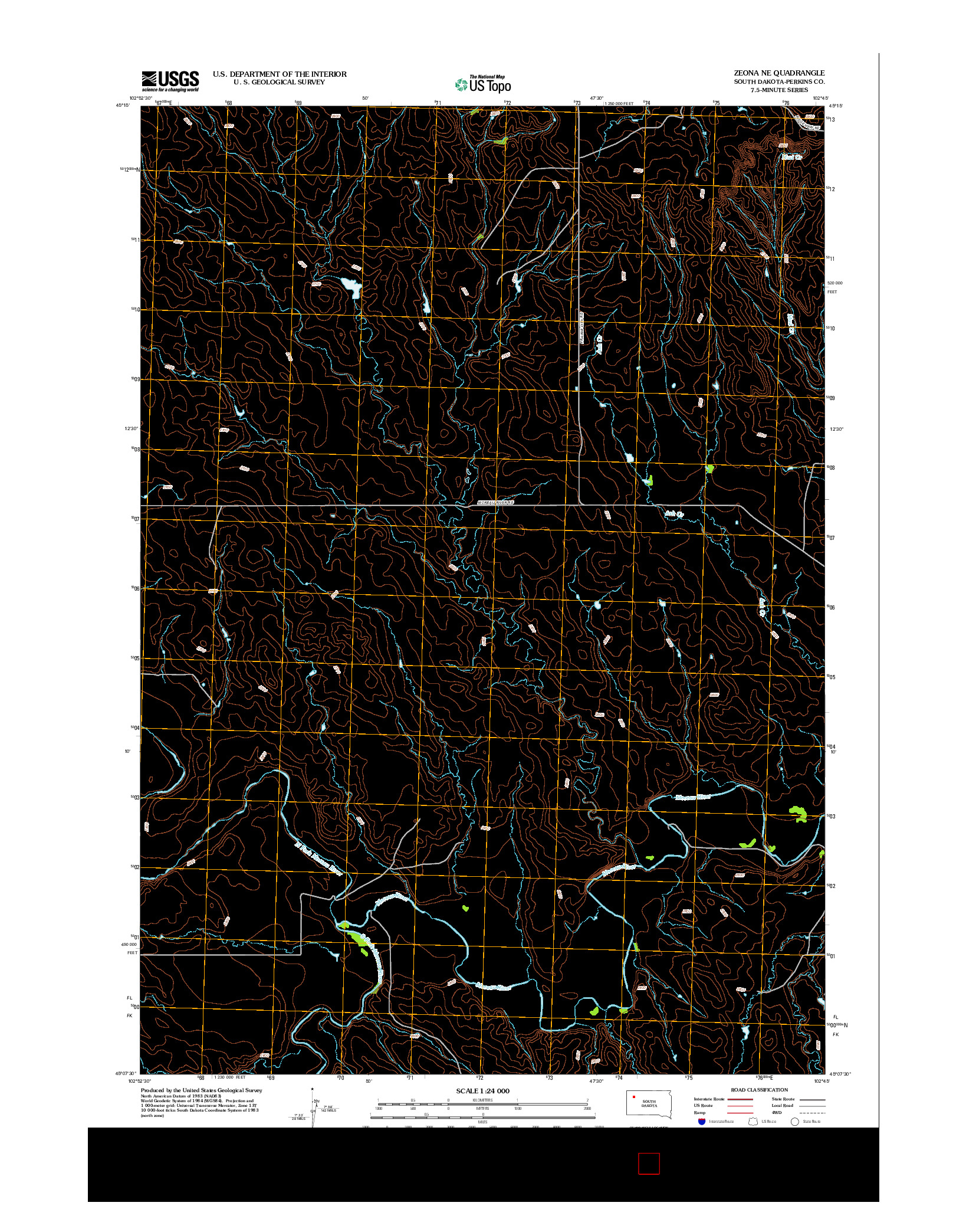 USGS US TOPO 7.5-MINUTE MAP FOR ZEONA NE, SD 2012