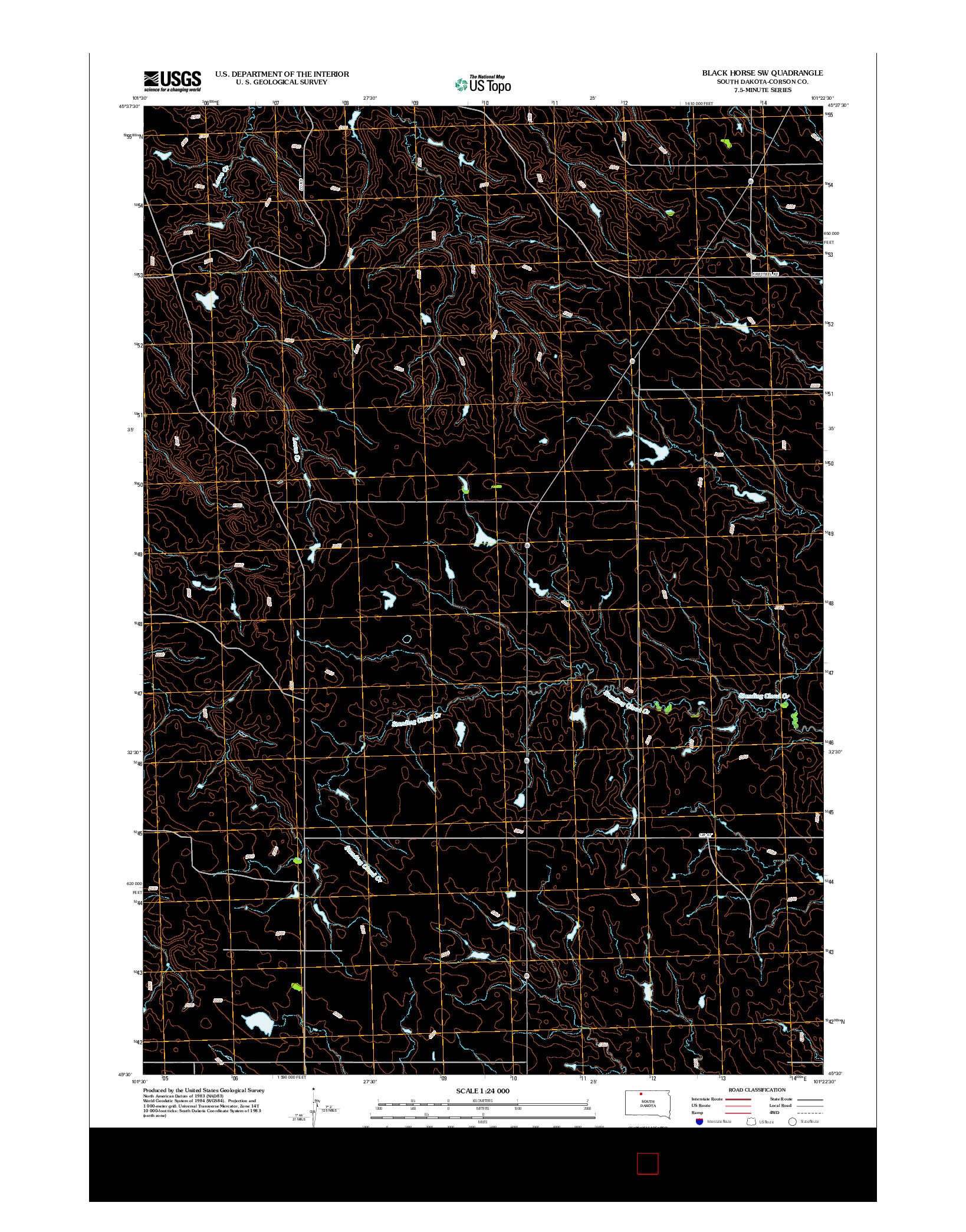 USGS US TOPO 7.5-MINUTE MAP FOR BLACK HORSE SW, SD 2012