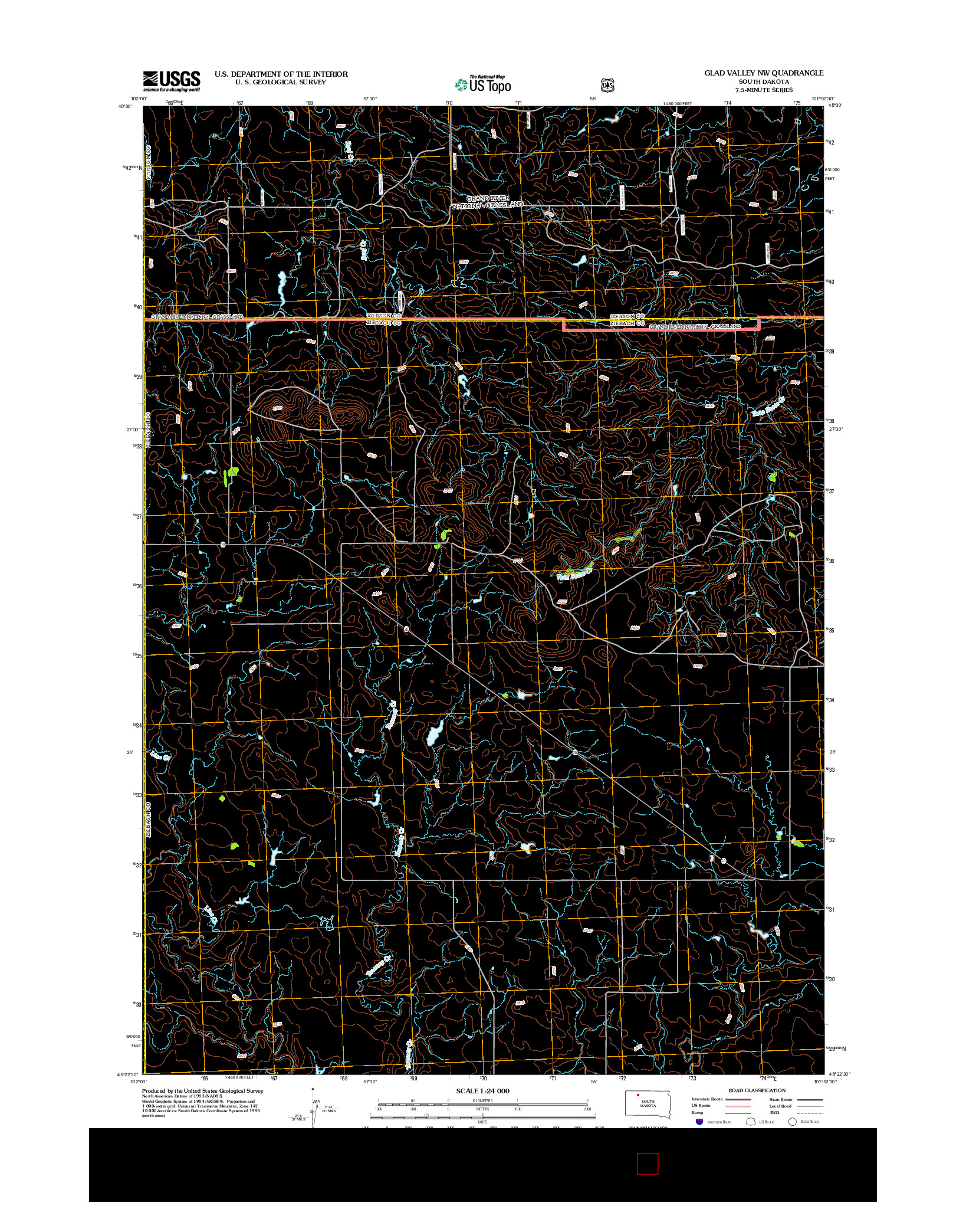 USGS US TOPO 7.5-MINUTE MAP FOR GLAD VALLEY NW, SD 2012