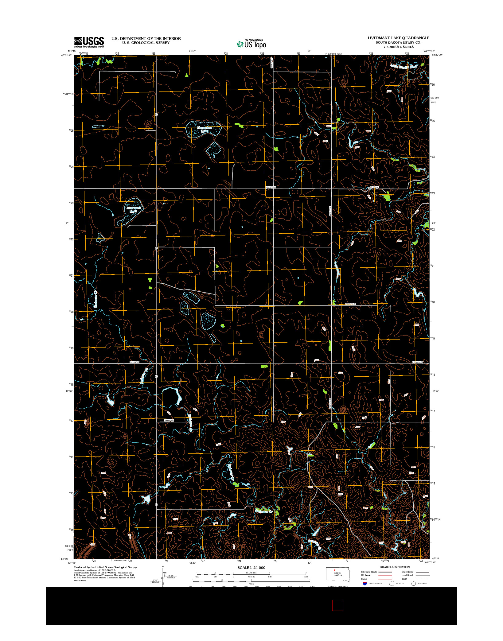 USGS US TOPO 7.5-MINUTE MAP FOR LIVERMANT LAKE, SD 2012