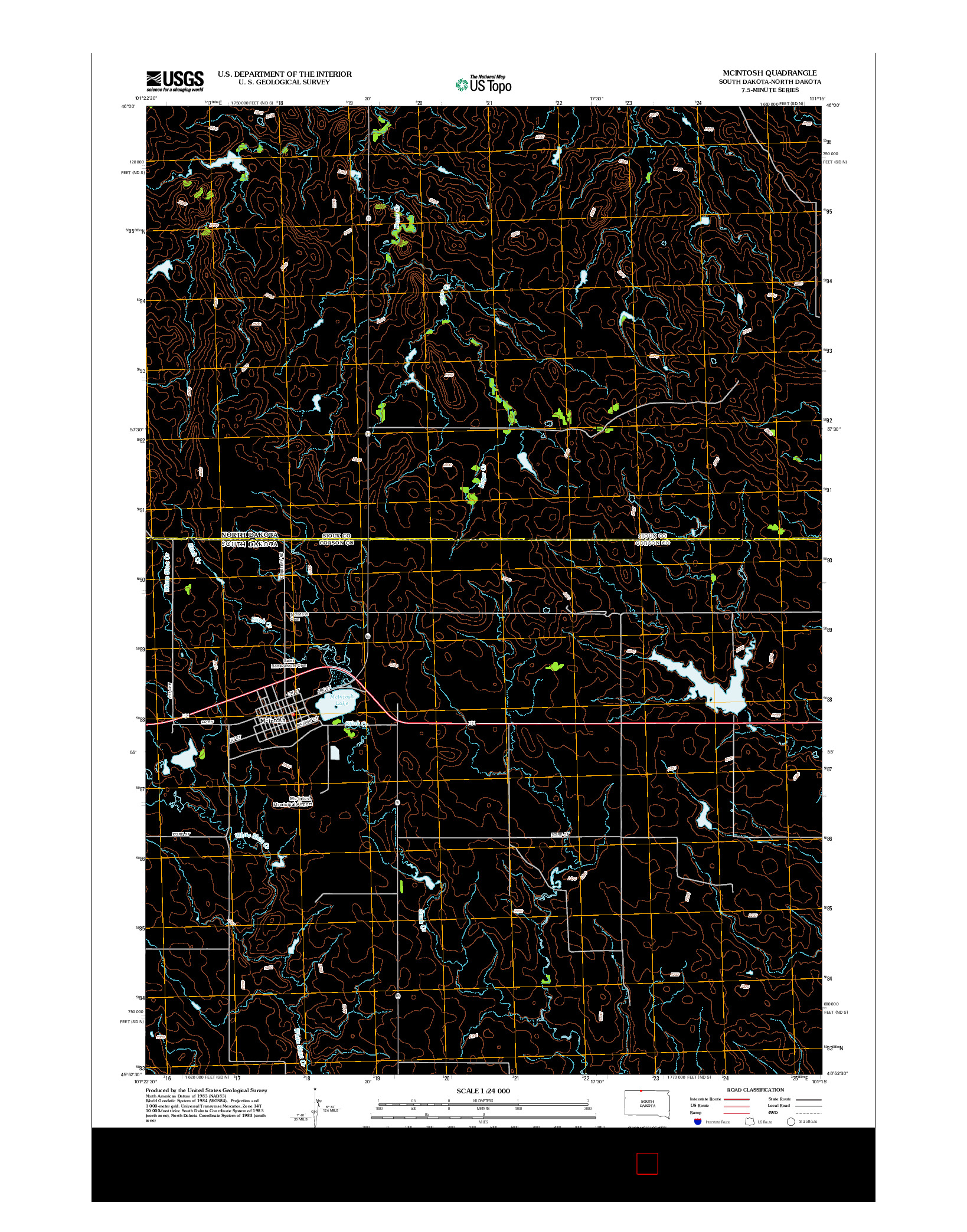 USGS US TOPO 7.5-MINUTE MAP FOR MCINTOSH, SD-ND 2012