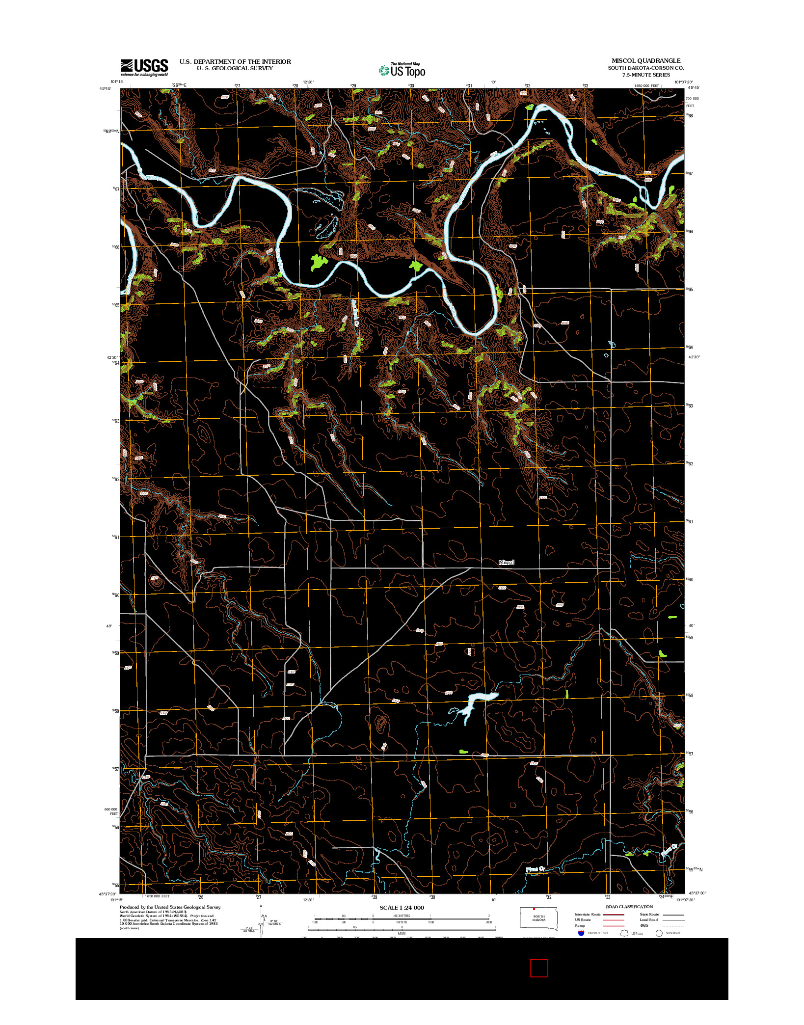 USGS US TOPO 7.5-MINUTE MAP FOR MISCOL, SD 2012