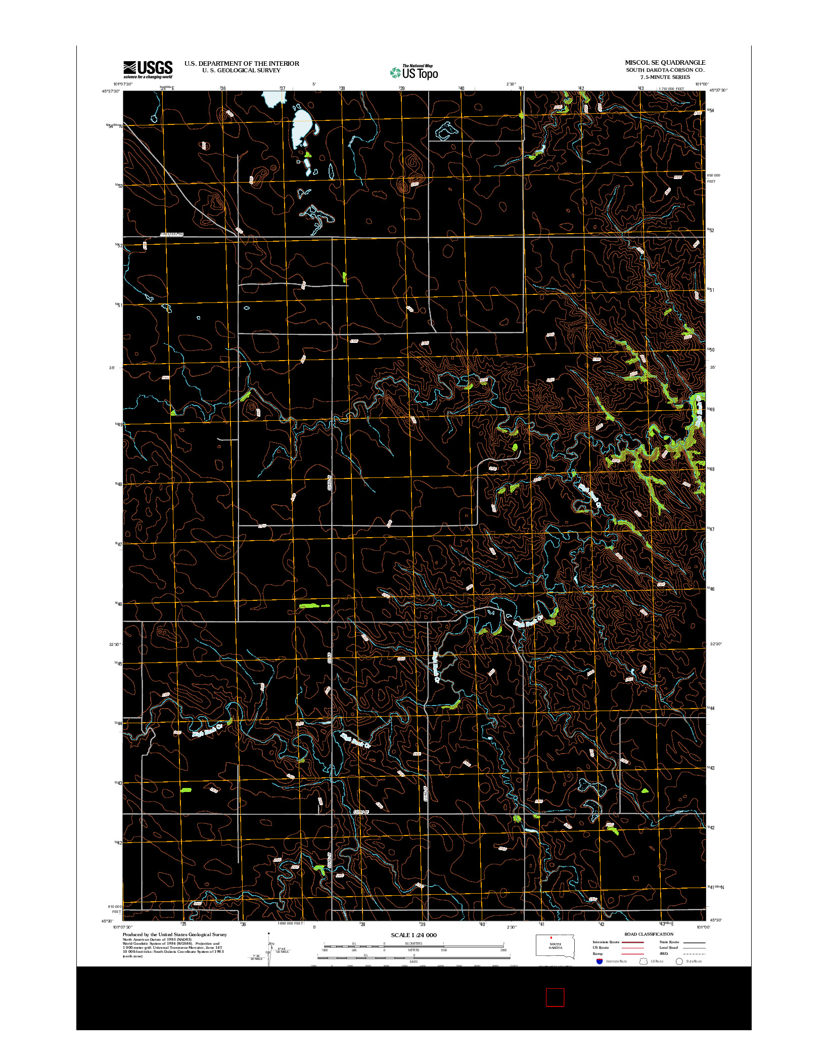 USGS US TOPO 7.5-MINUTE MAP FOR MISCOL SE, SD 2012