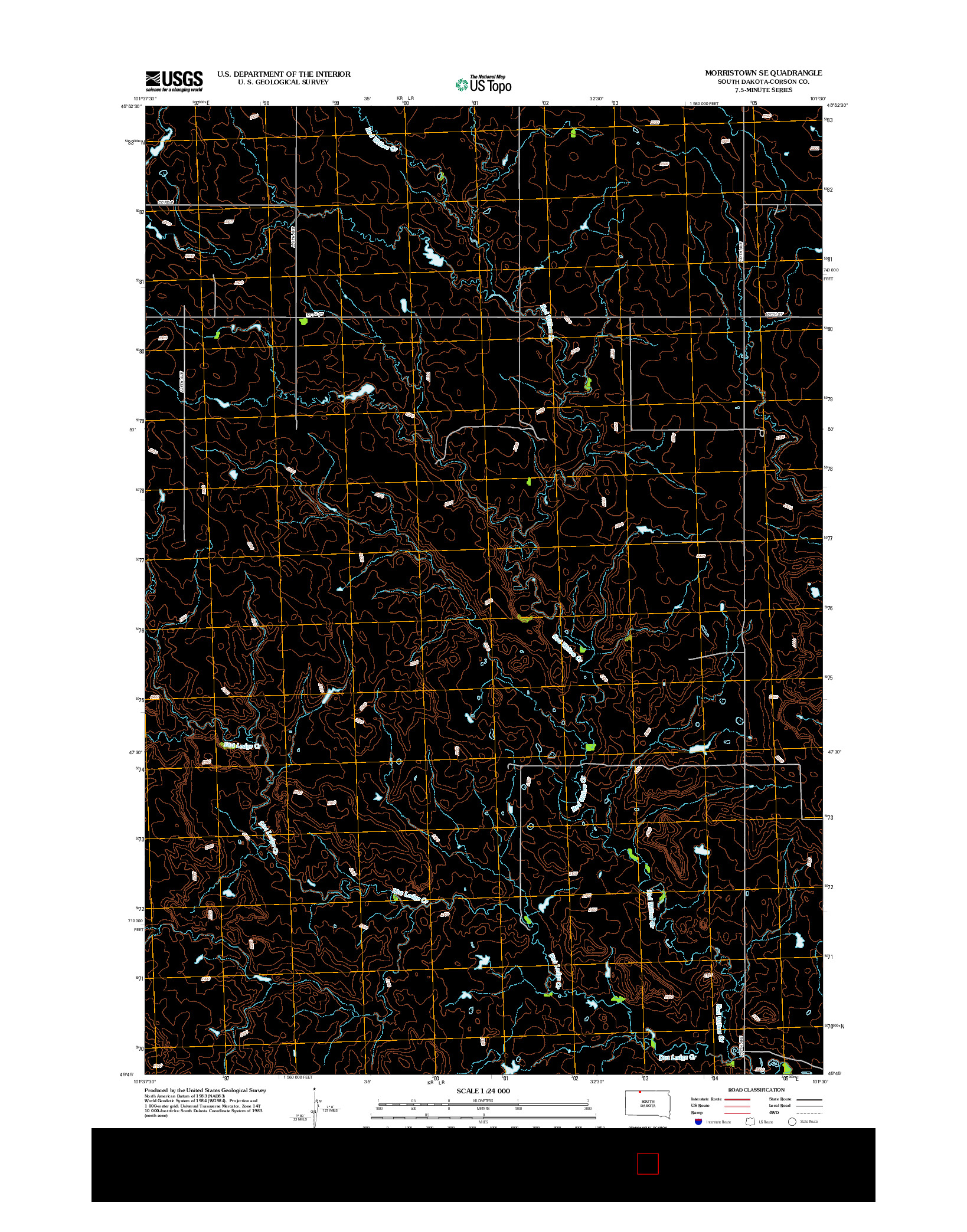 USGS US TOPO 7.5-MINUTE MAP FOR MORRISTOWN SE, SD 2012