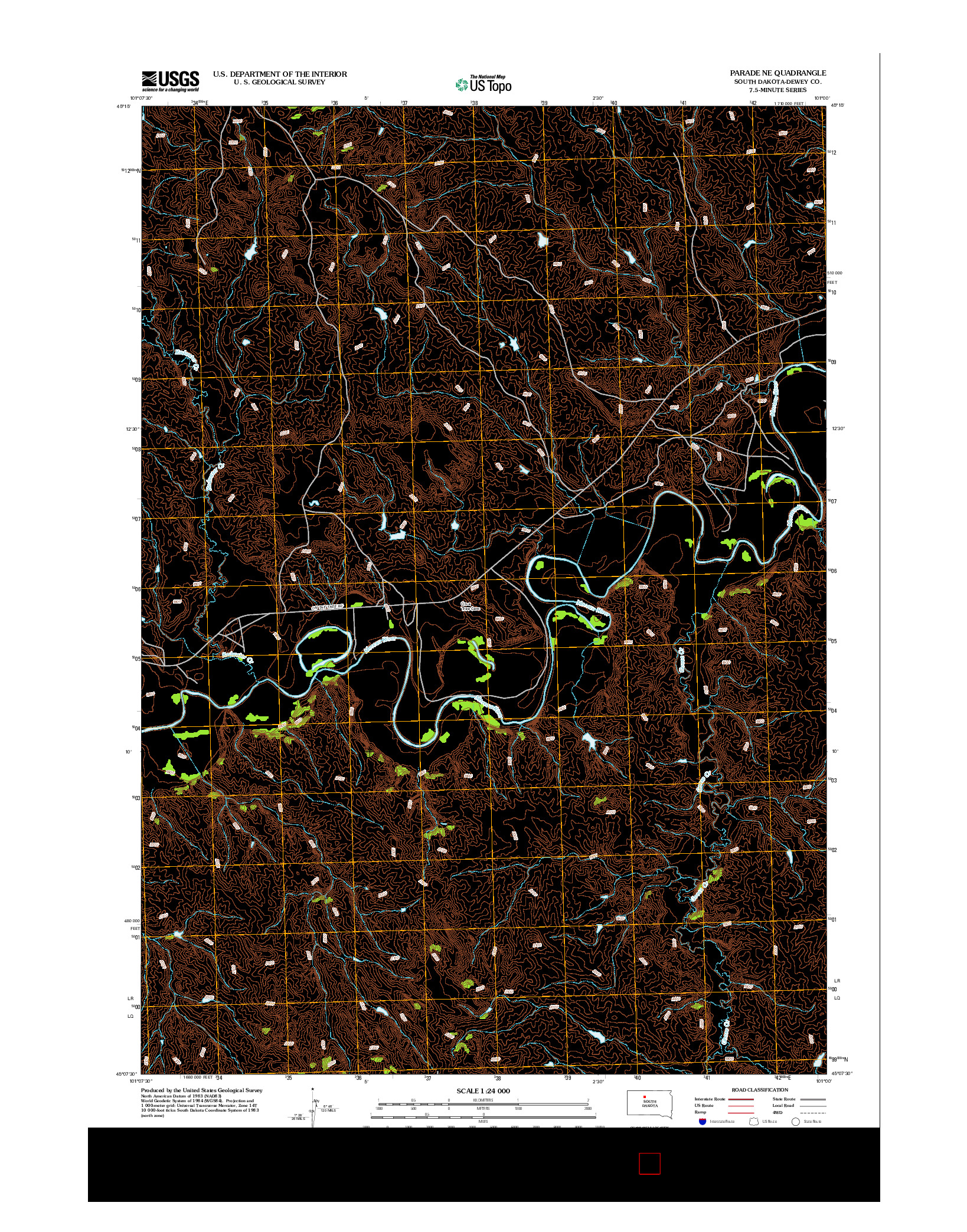 USGS US TOPO 7.5-MINUTE MAP FOR PARADE NE, SD 2012