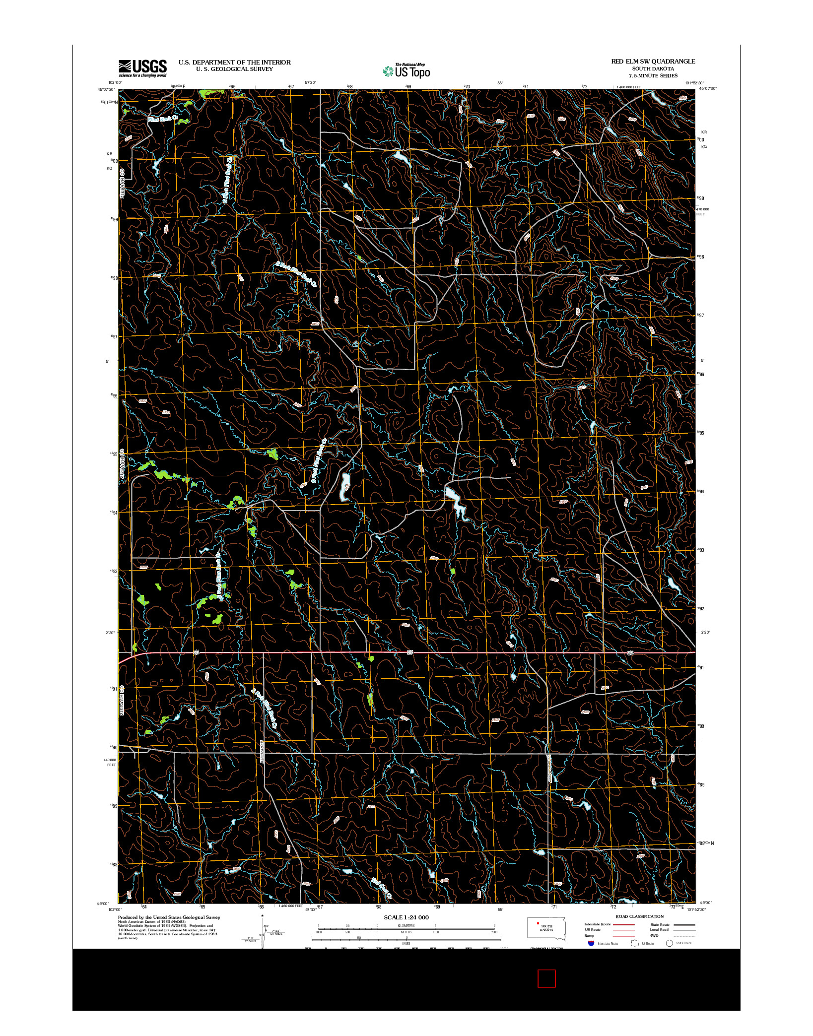 USGS US TOPO 7.5-MINUTE MAP FOR RED ELM SW, SD 2012