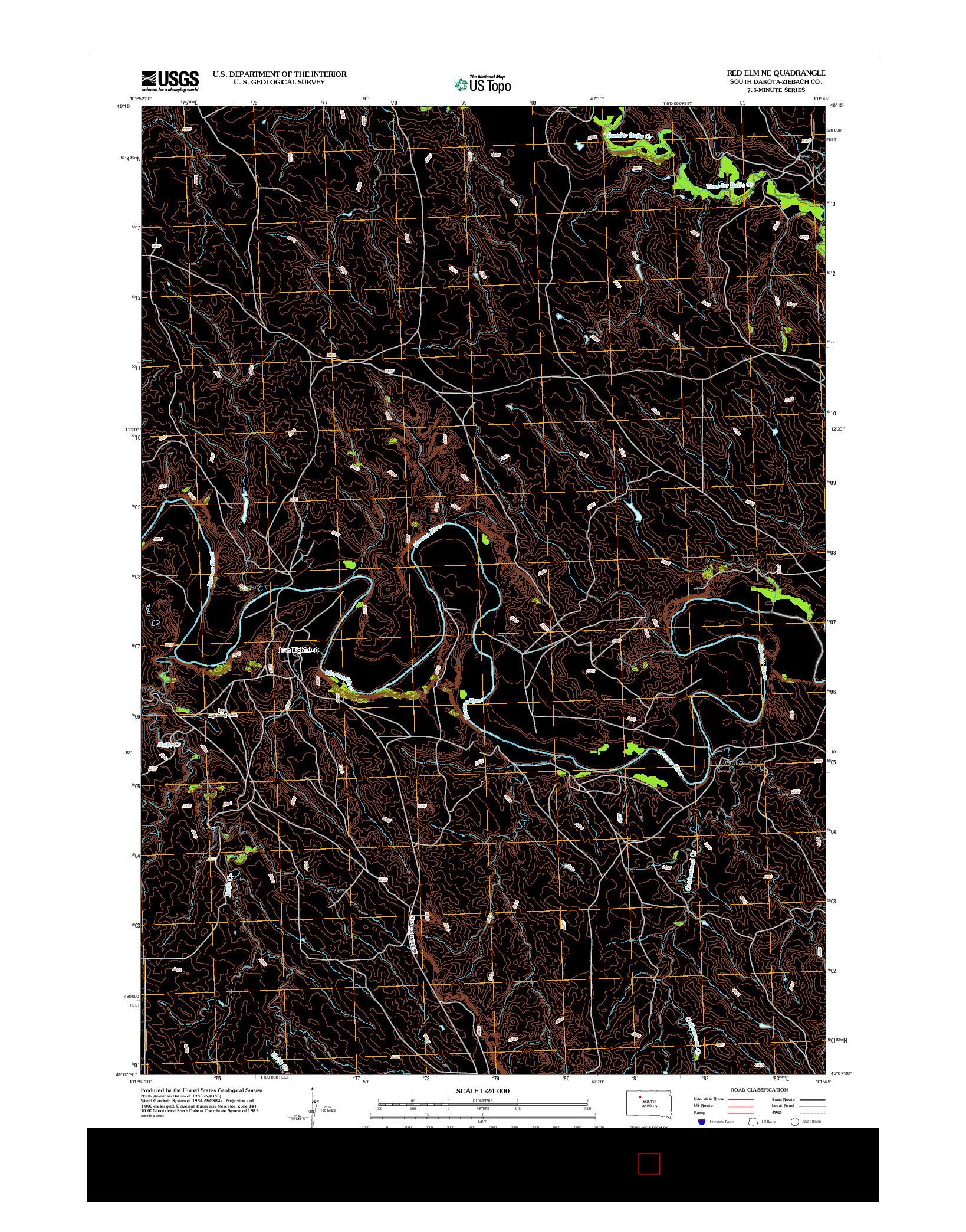USGS US TOPO 7.5-MINUTE MAP FOR RED ELM NE, SD 2012