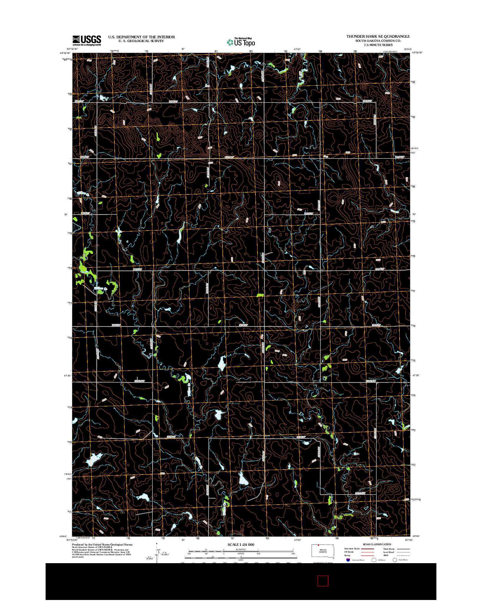 USGS US TOPO 7.5-MINUTE MAP FOR THUNDER HAWK SE, SD 2012