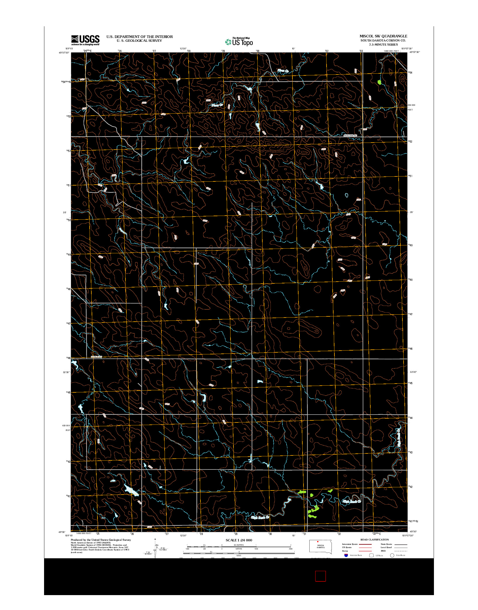 USGS US TOPO 7.5-MINUTE MAP FOR MISCOL SW, SD 2012