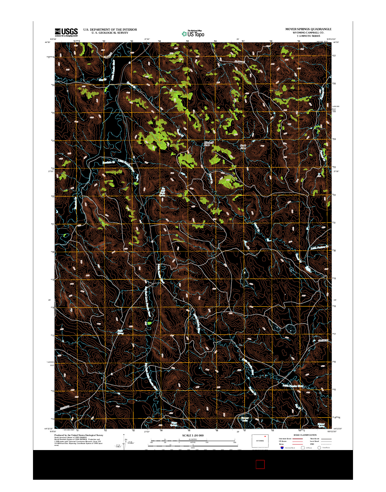 USGS US TOPO 7.5-MINUTE MAP FOR MOYER SPRINGS, WY 2012