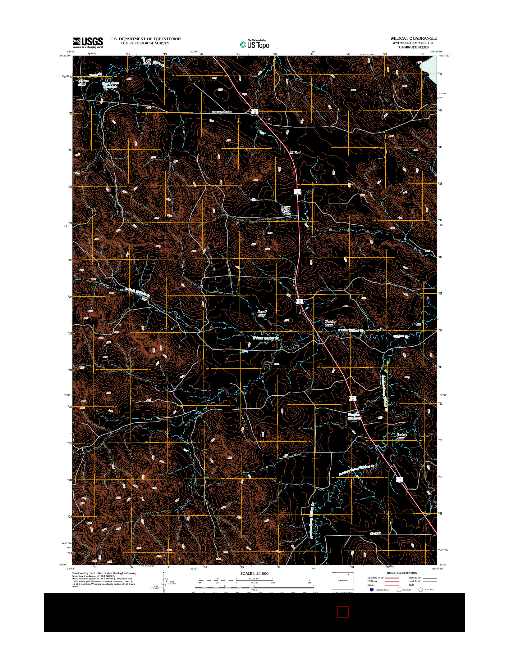 USGS US TOPO 7.5-MINUTE MAP FOR WILDCAT, WY 2012