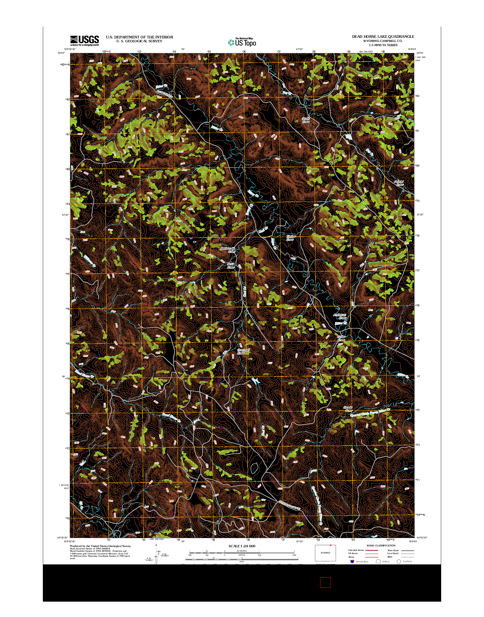 USGS US TOPO 7.5-MINUTE MAP FOR DEAD HORSE LAKE, WY 2012