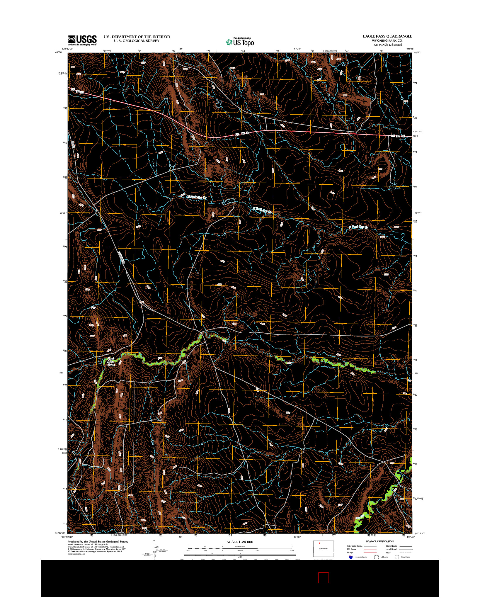 USGS US TOPO 7.5-MINUTE MAP FOR EAGLE PASS, WY 2012