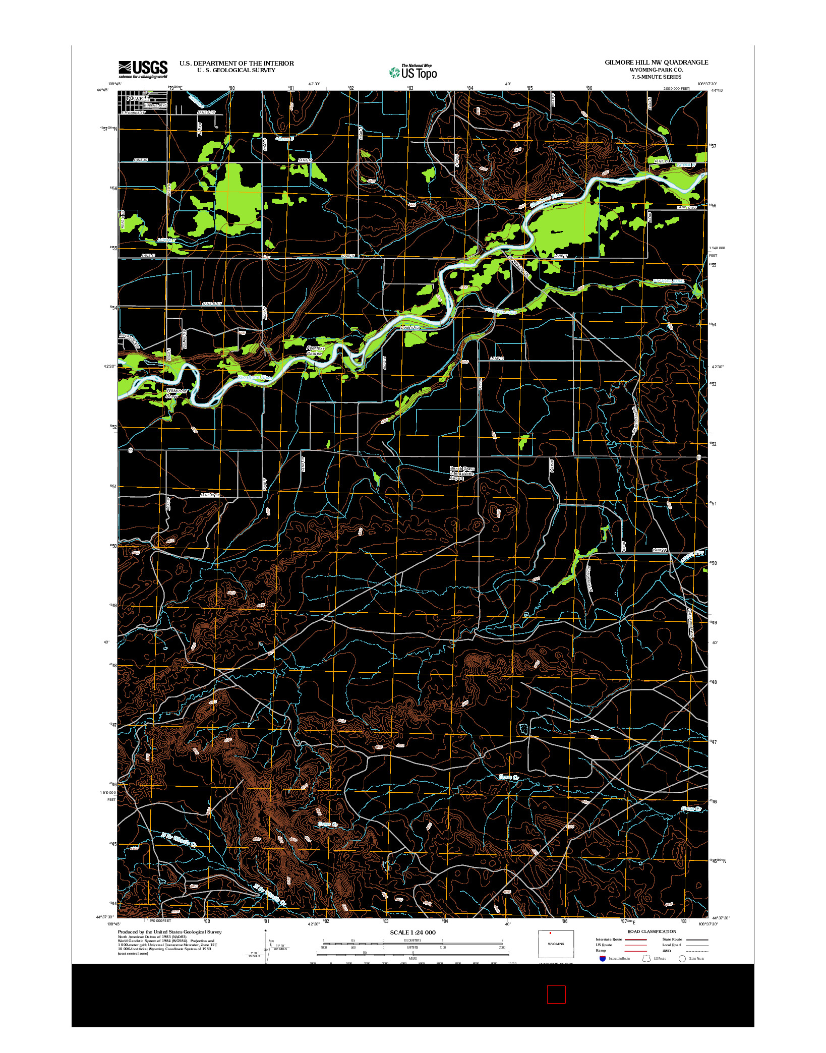 USGS US TOPO 7.5-MINUTE MAP FOR GILMORE HILL NW, WY 2012